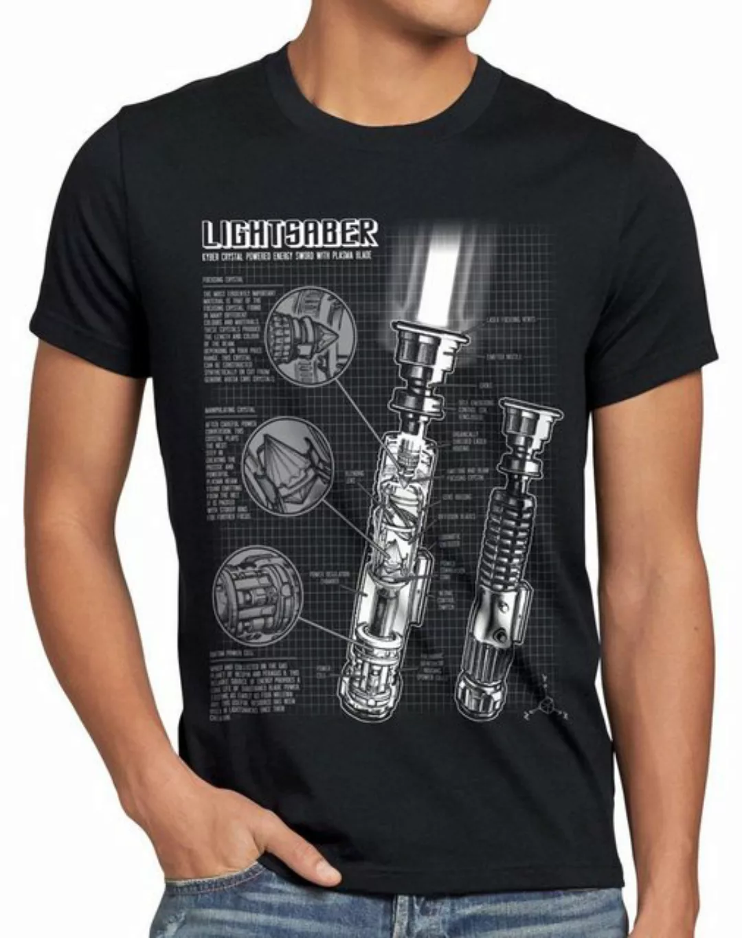 Print-Shirt Herren T-Shirt Laserschwert jedi lichtschwert krieg star solo d günstig online kaufen