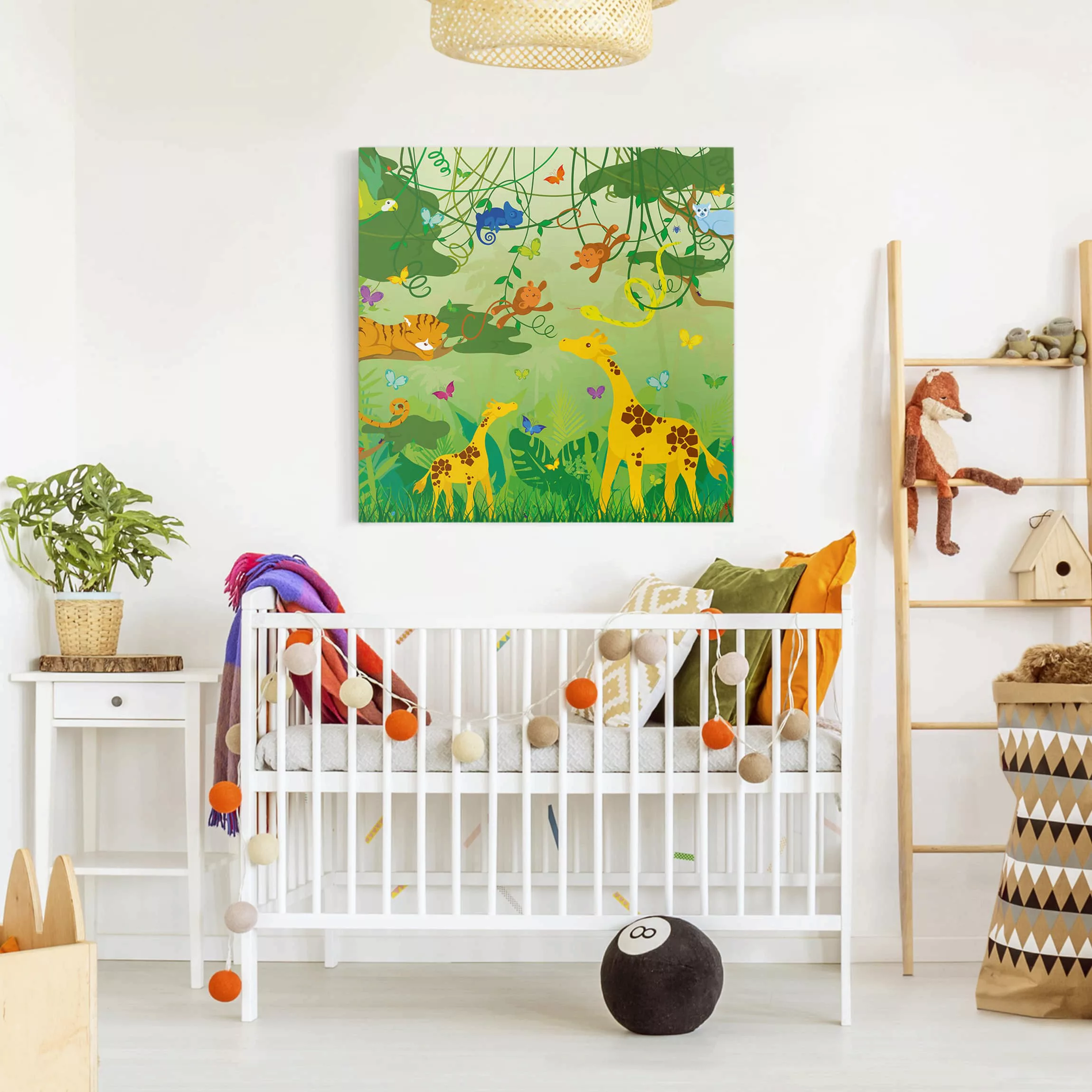 Leinwandbild Kinderzimmer - Quadrat Dschungelspiel günstig online kaufen