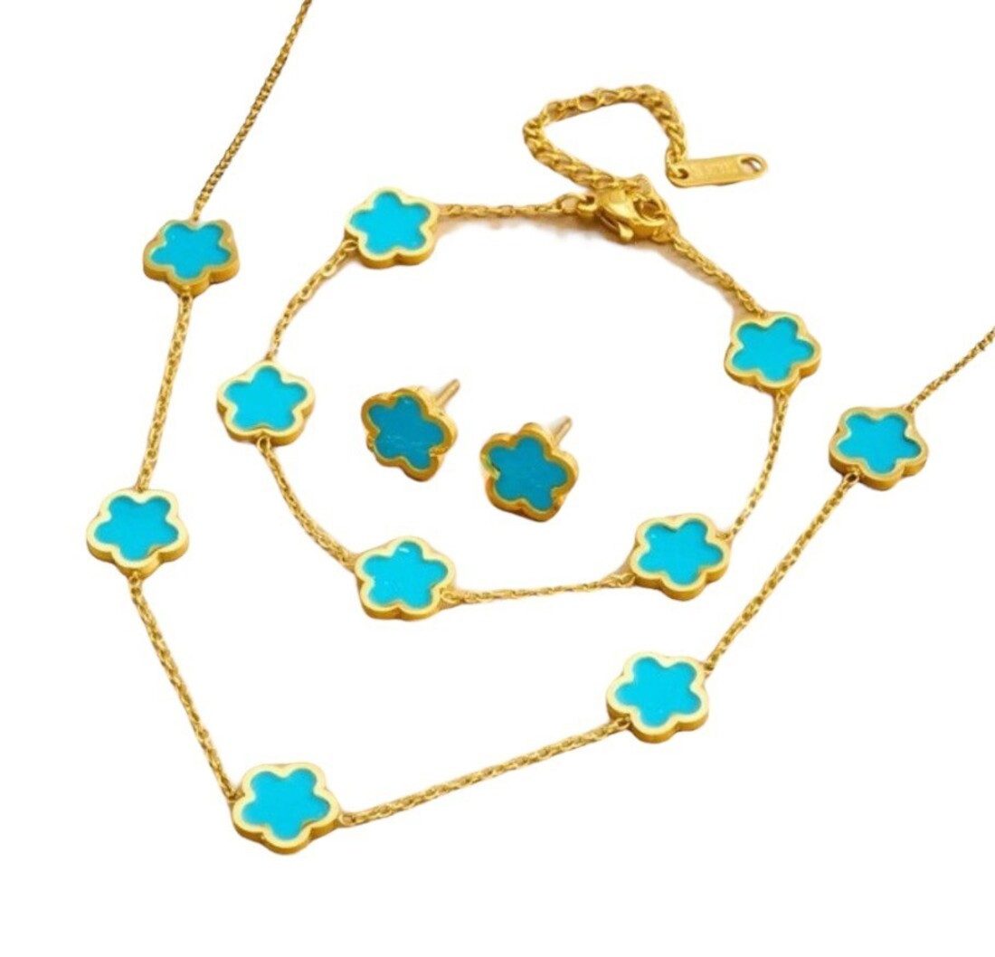 Lale Collection® Schmuckset Gold Kleeblatt Schmuck-Set günstig online kaufen