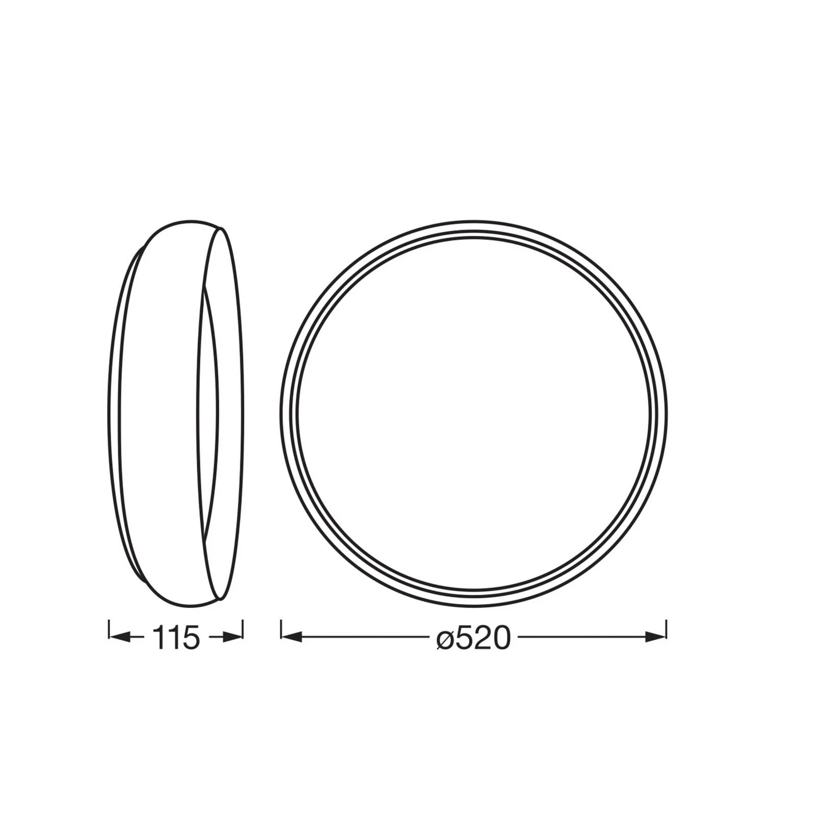 OSRAM LED-Deckenlampe ORBIS LIVIA, Ø 52 cm, grau, Metall dim günstig online kaufen