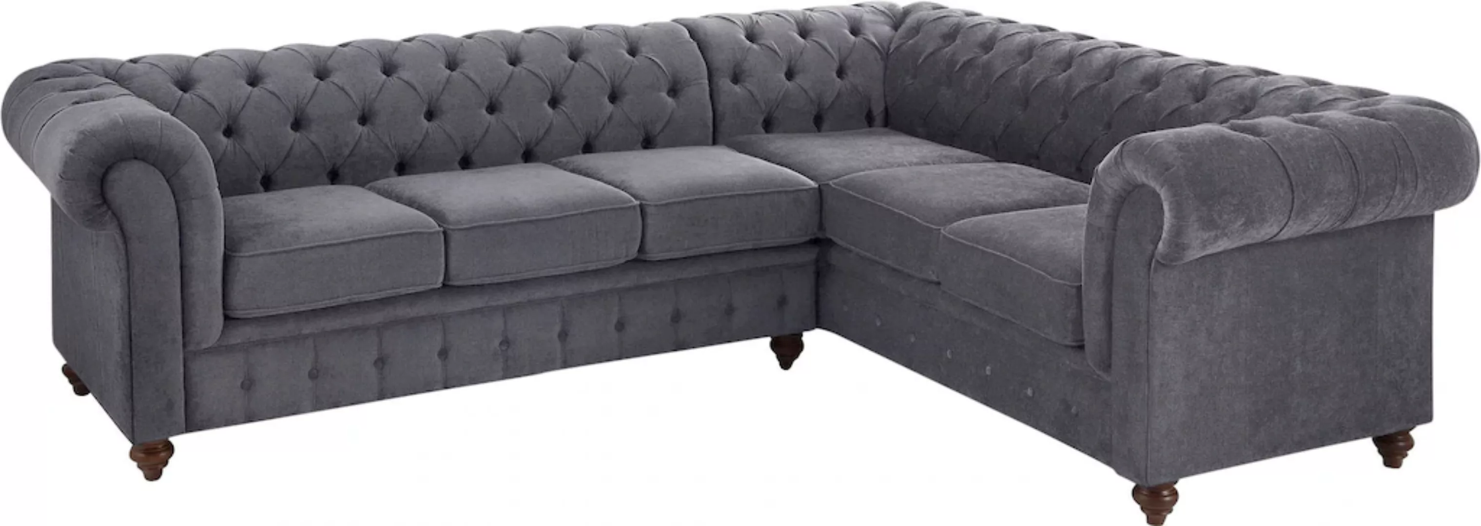 Home affaire Chesterfield-Sofa "Chesterfield Ecksofa, auch in Leder L-Form" günstig online kaufen