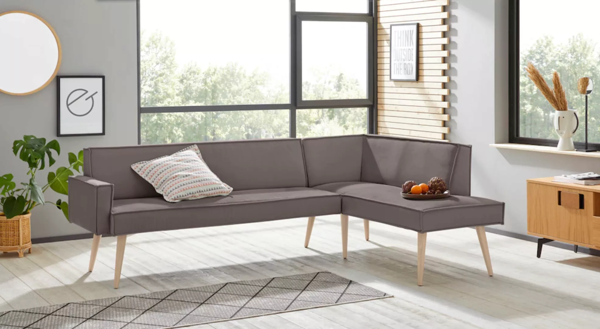 exxpo - sofa fashion Eckbank "Lungo, moderne Kedernaht, bequem und elegant, günstig online kaufen