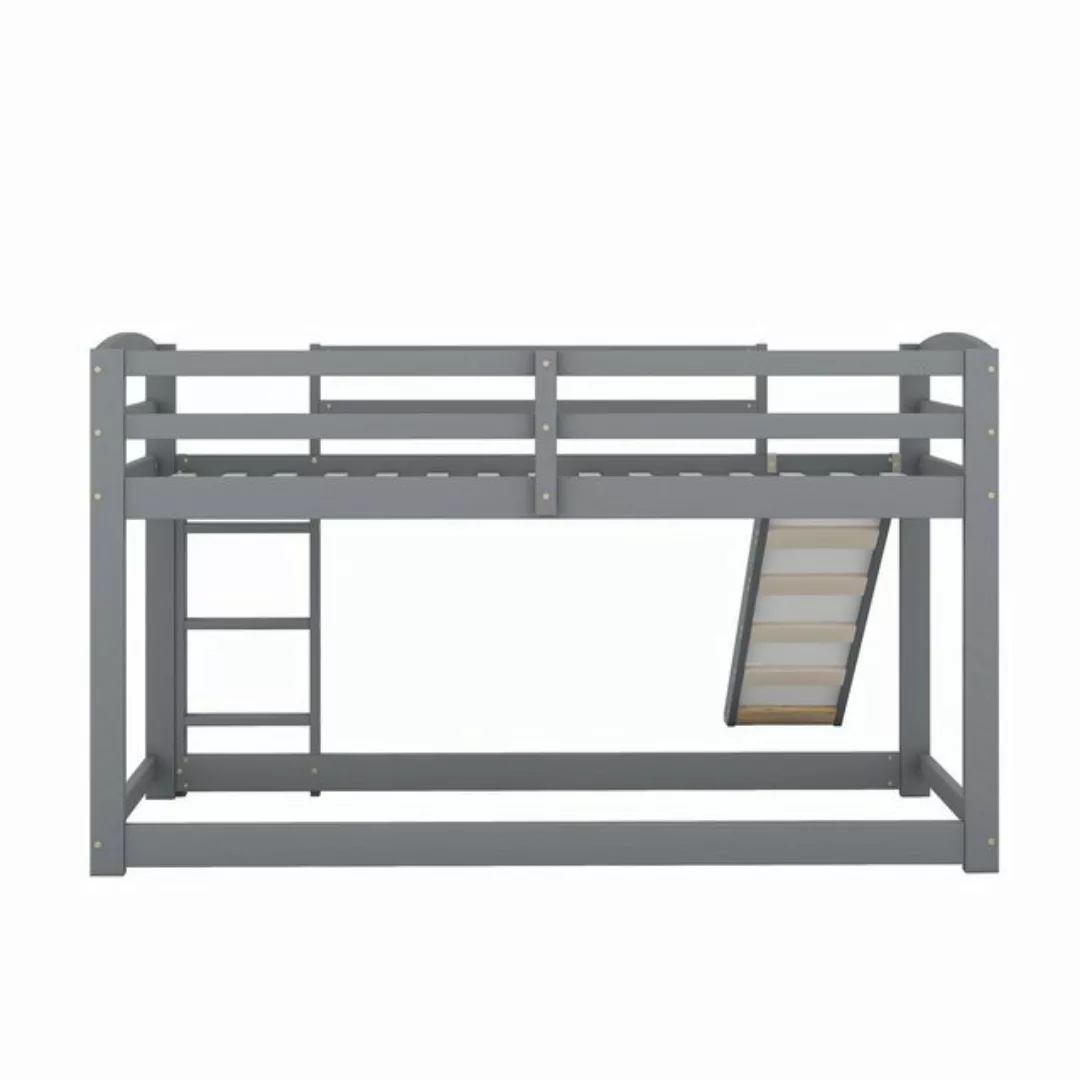 MODFU Etagenbett Kinderbett Holzbett Einzelbett (90x200cm, Grau (ETA 7.13), günstig online kaufen