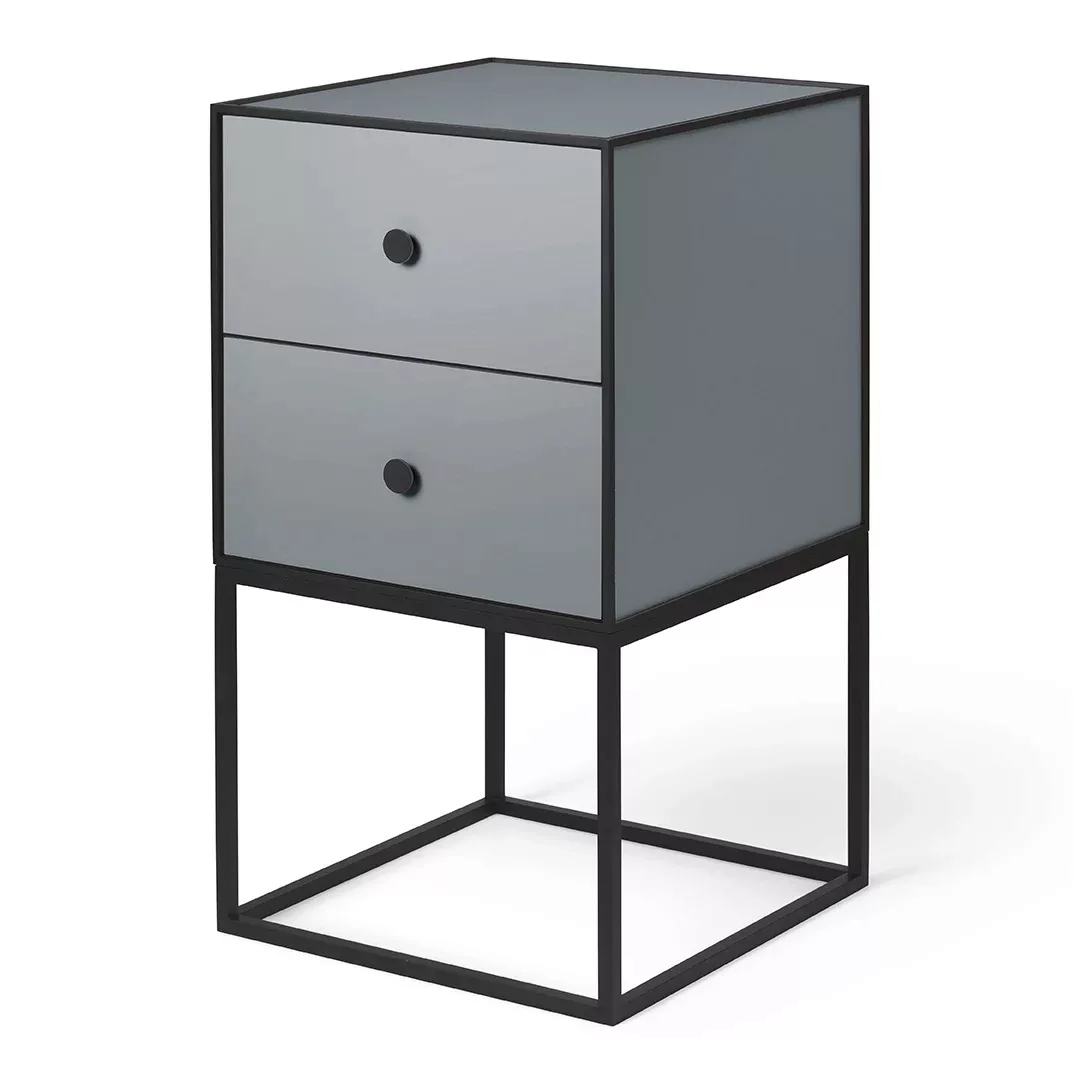 by Lassen - Frame 35 Sideboard mit 2 Schublade - dunkelgrau, schwarz/pulver günstig online kaufen