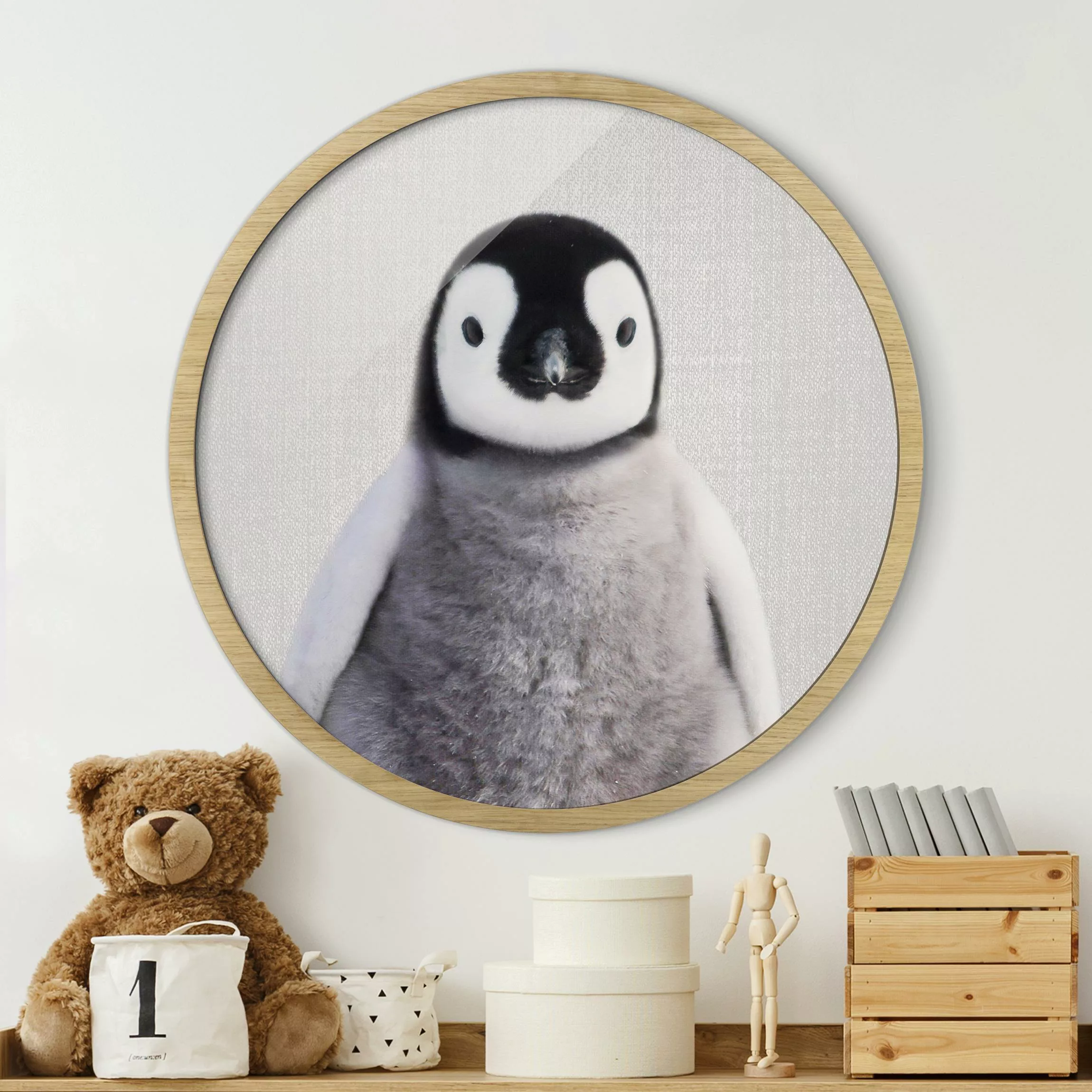 Rundes Gerahmtes Bild Baby Pinguin Pepe günstig online kaufen