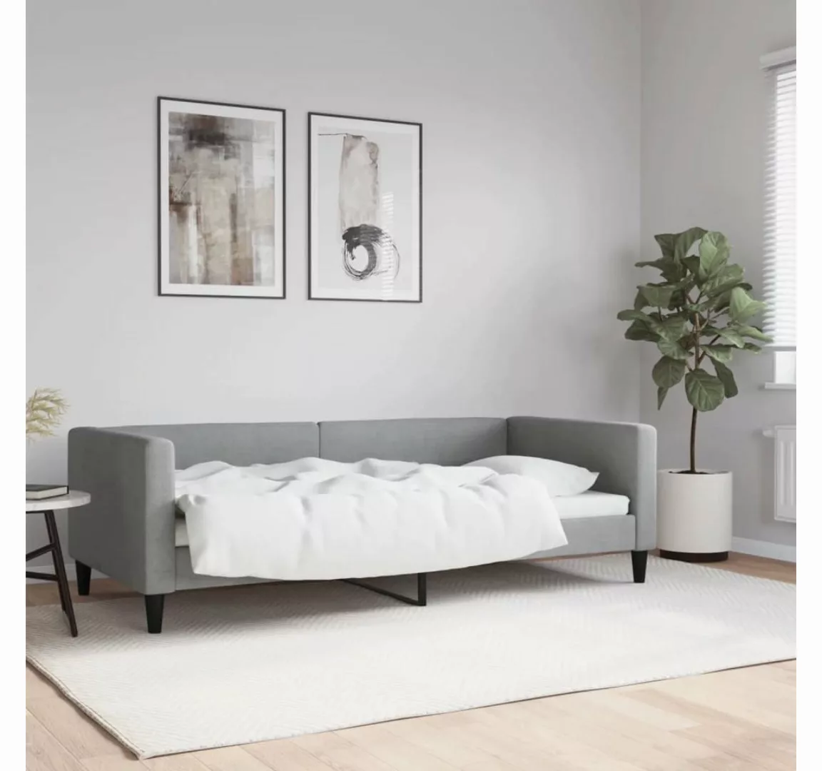 vidaXL Gästebett Tagesbett Hellgrau 90x190 cm Stoff Gästebett Gästecouch Gä günstig online kaufen