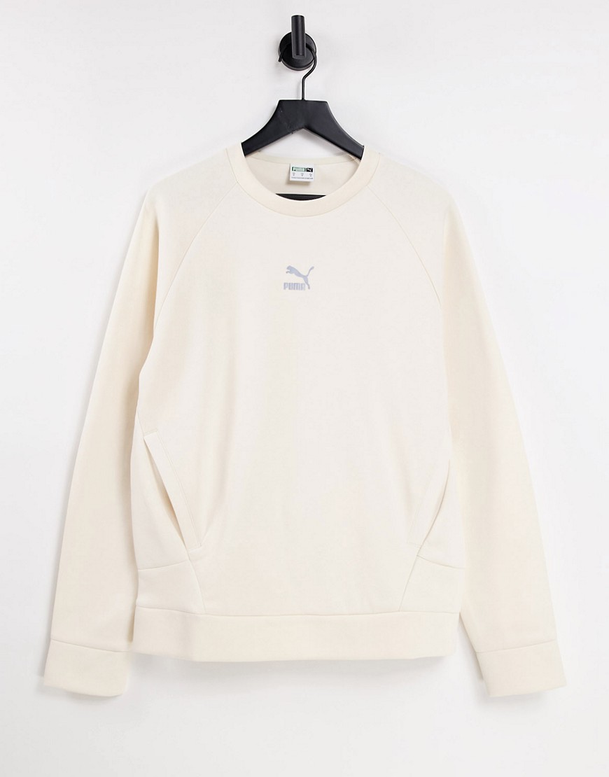 PUMA – Classic – Tech-Sweatshirt in gebrochenem Weiß günstig online kaufen