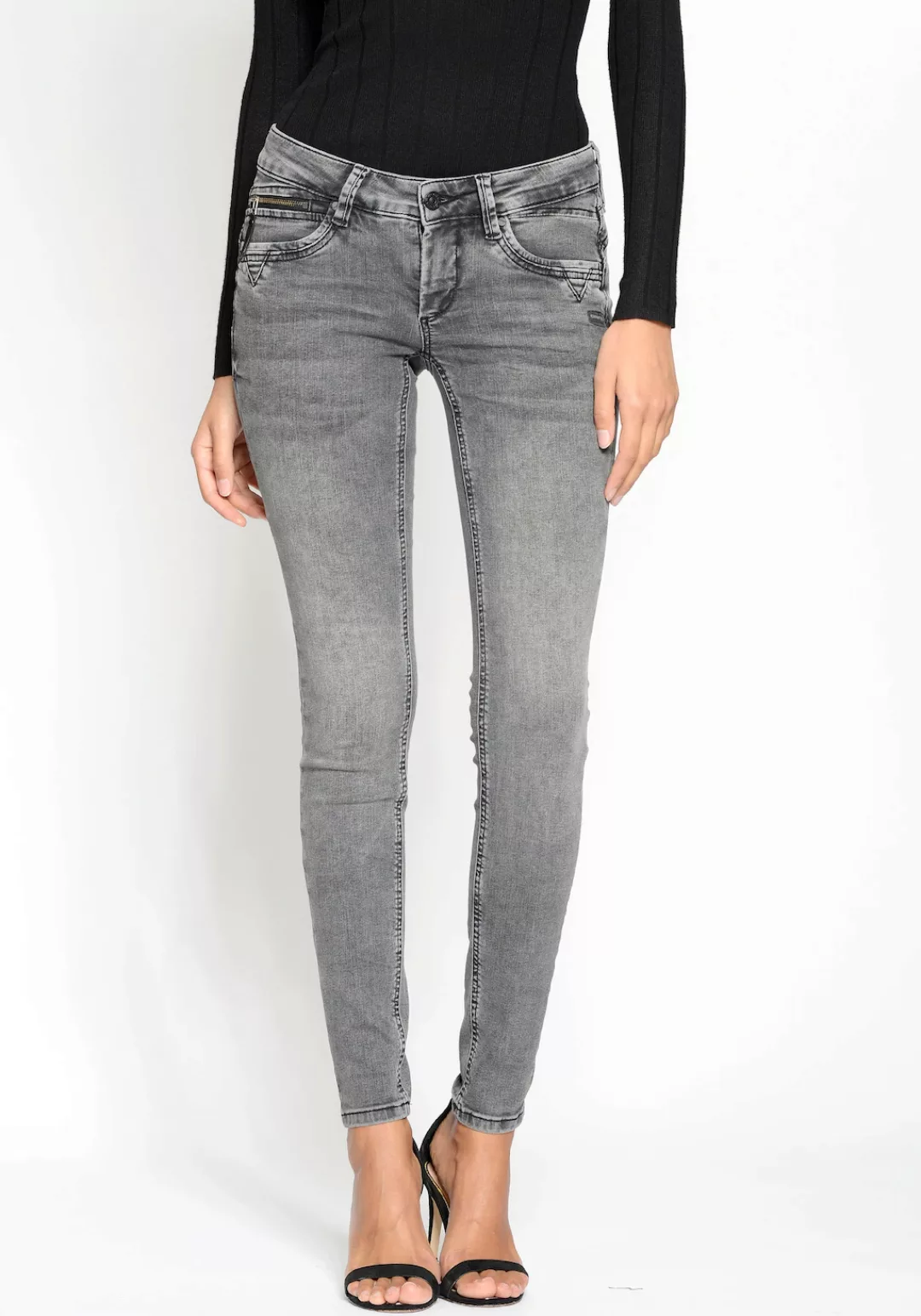 GANG Skinny-fit-Jeans 94Nikita mit Zipper-Detail an der Coinpocket günstig online kaufen