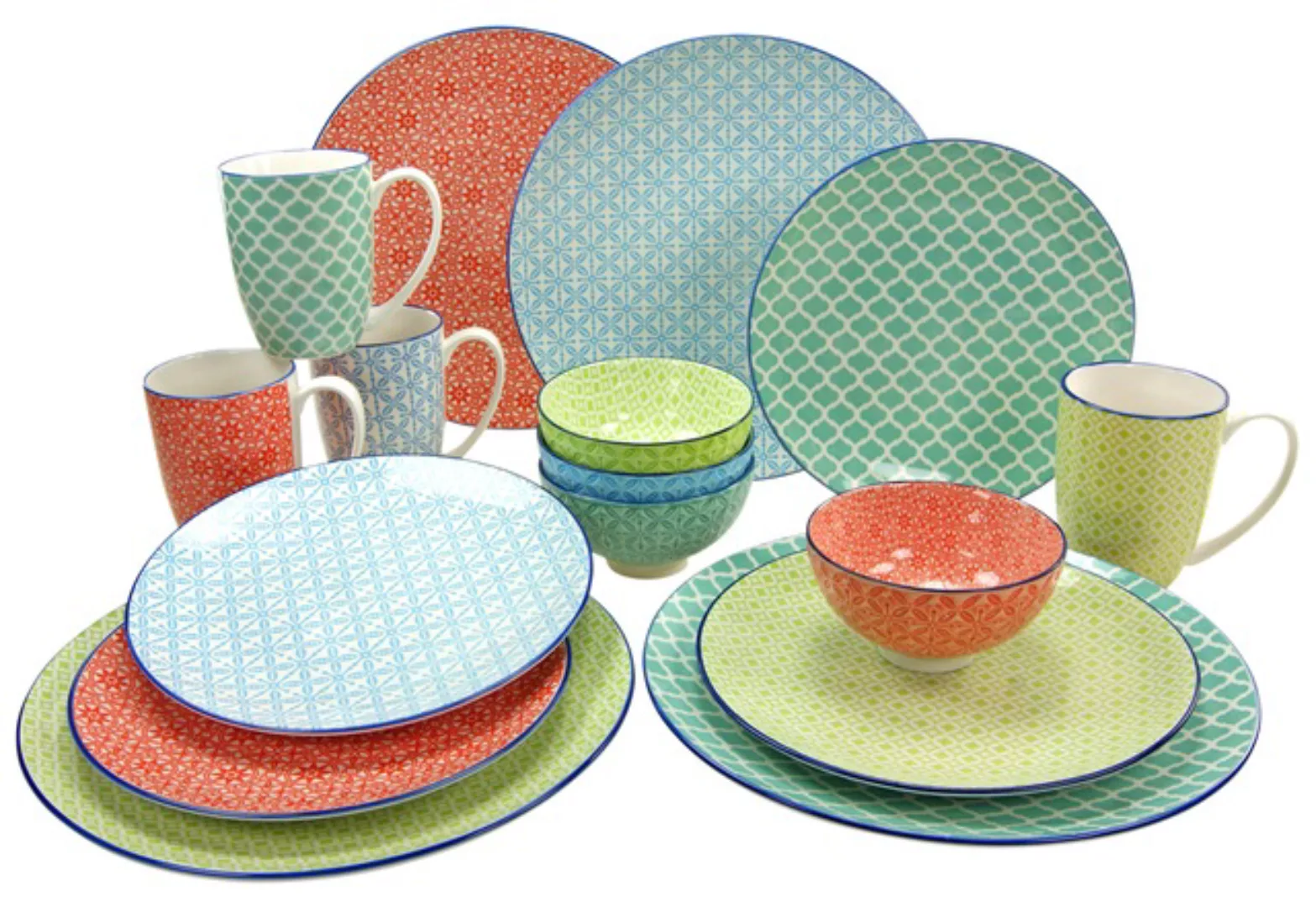 CreaTable Kombiservice Mediterran multicolor Steinzeug 16 tlg. günstig online kaufen