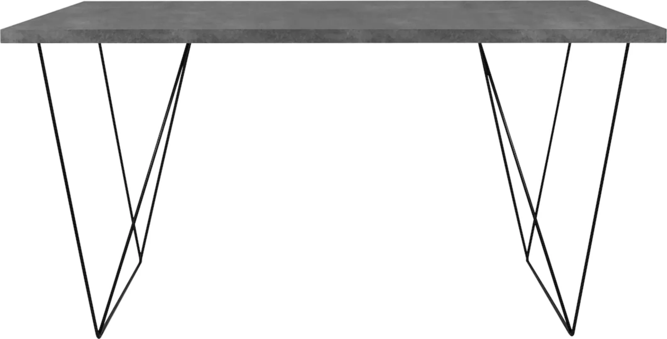Schreibtisch Oscar holz grau / L 140 x T 75 cm - Betonoptik - POP UP HOME - günstig online kaufen