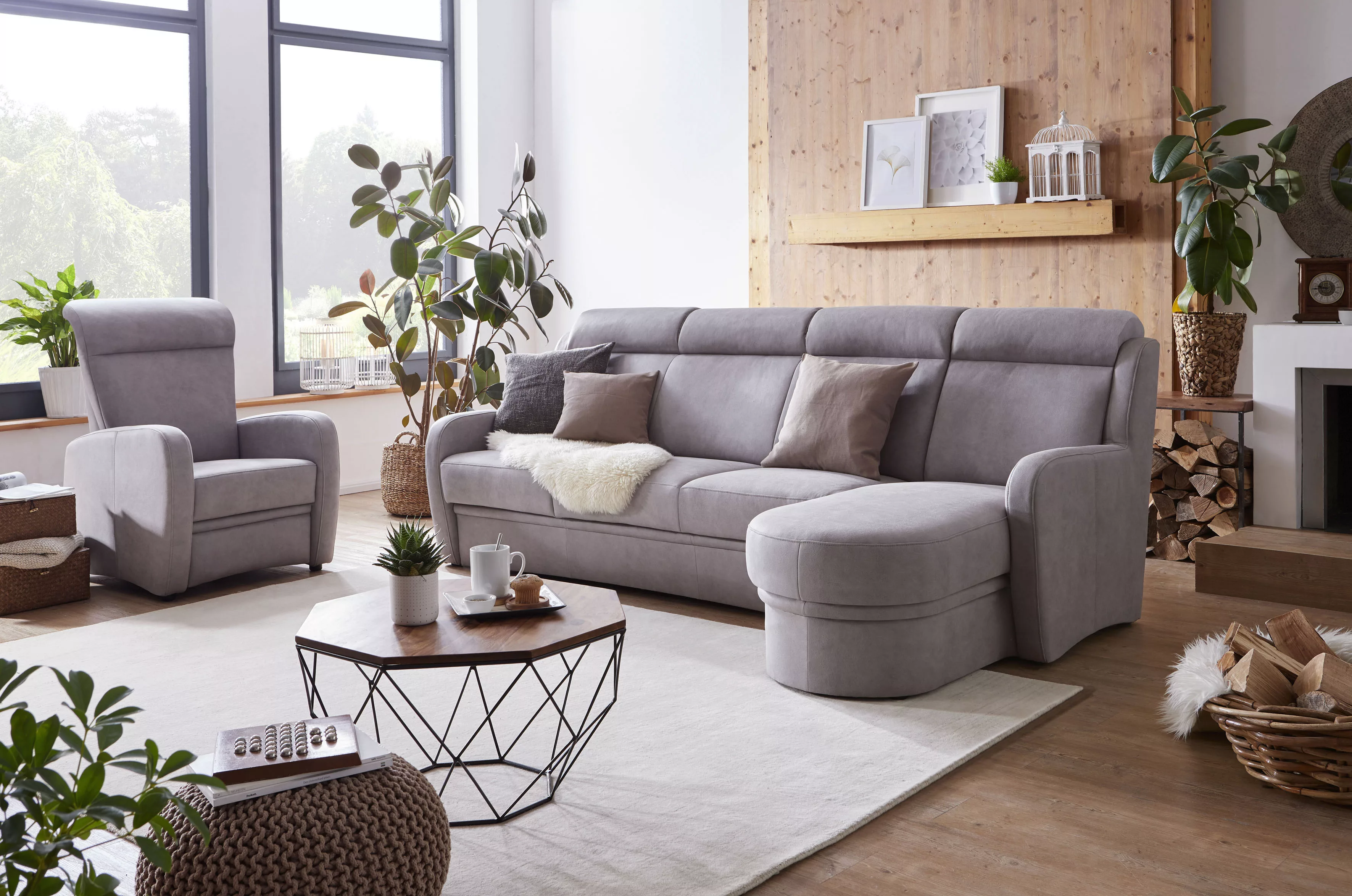 VILLA BECK Ecksofa "Varese L-Form", (2 St.), Kopfteilverstellung, wahlweise günstig online kaufen