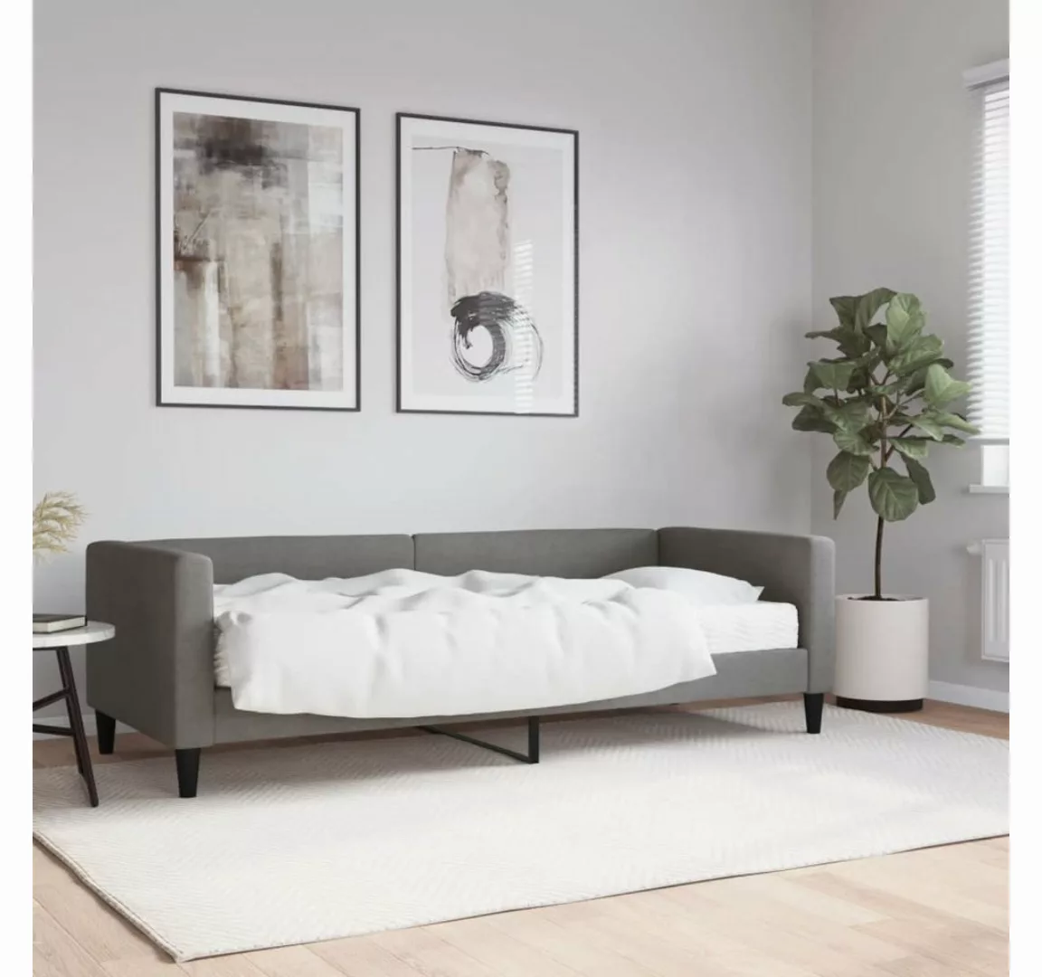 vidaXL Gästebett Gästebett Tagesbett mit Matratze Dunkelgrau 80x200 cm Stof günstig online kaufen