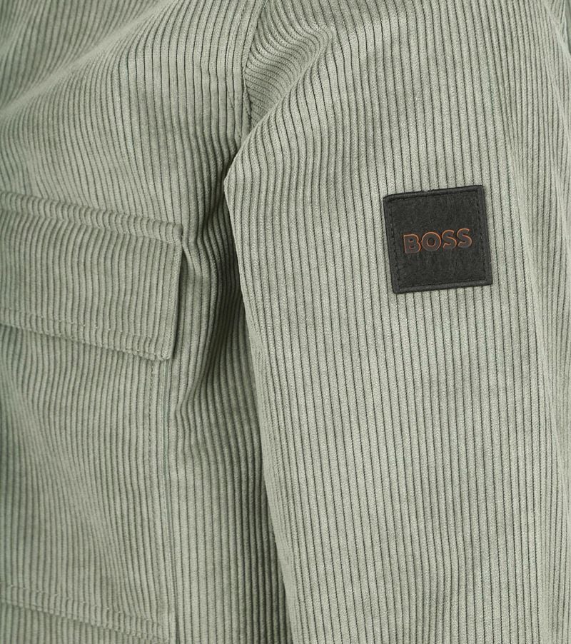 BOSS Hemdjacke Lozzy Corduroy Grün - Größe L günstig online kaufen