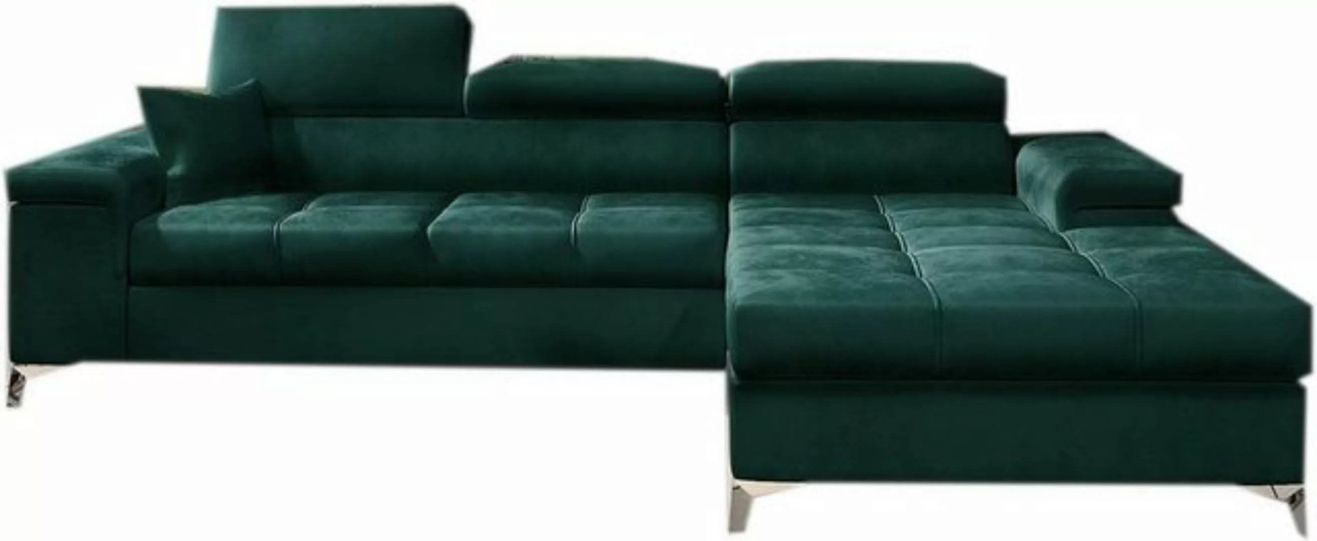 MOEBLO Ecksofa aus Samt RONALDO, Sofa Couch L-Form Polstergarnitur Wohnland günstig online kaufen