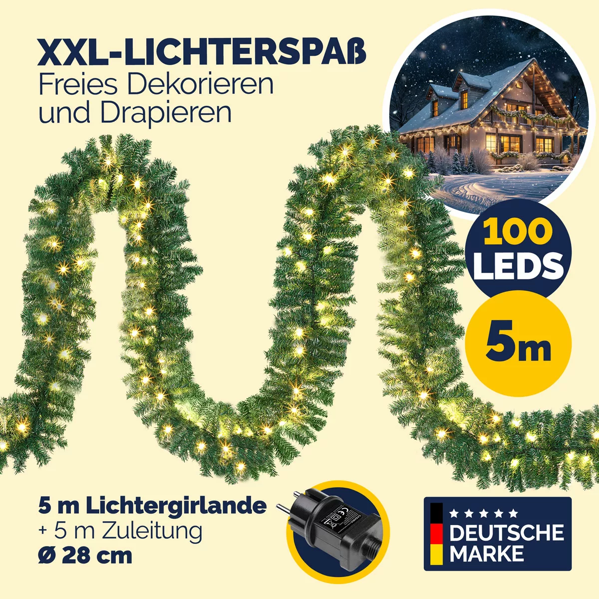 Weihnachtsgirlande 5m In-/Outdoor günstig online kaufen