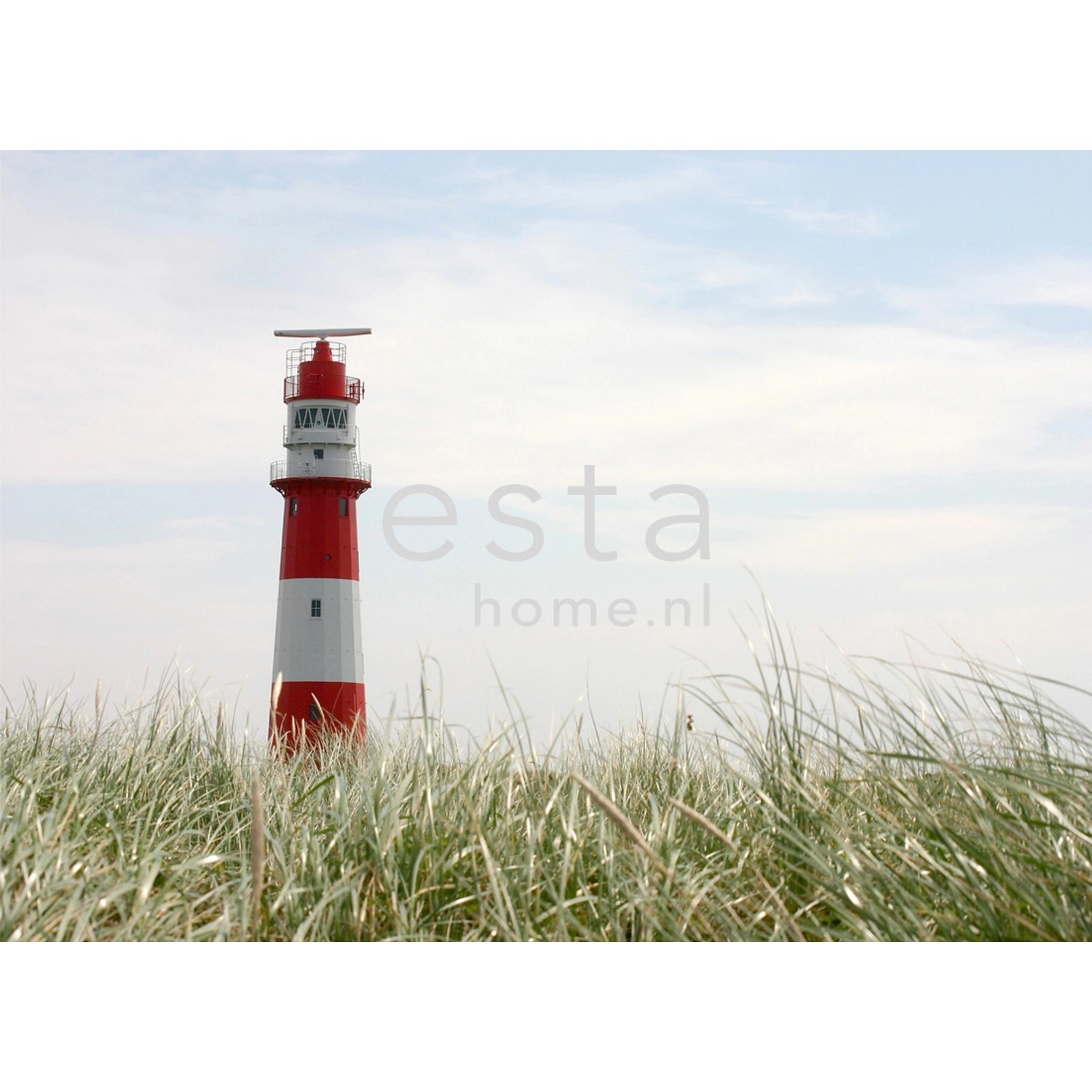 ESTAhome Fototapete Leuchtturm Rot Weiß und Grün 372 x 270 cm 156432 günstig online kaufen
