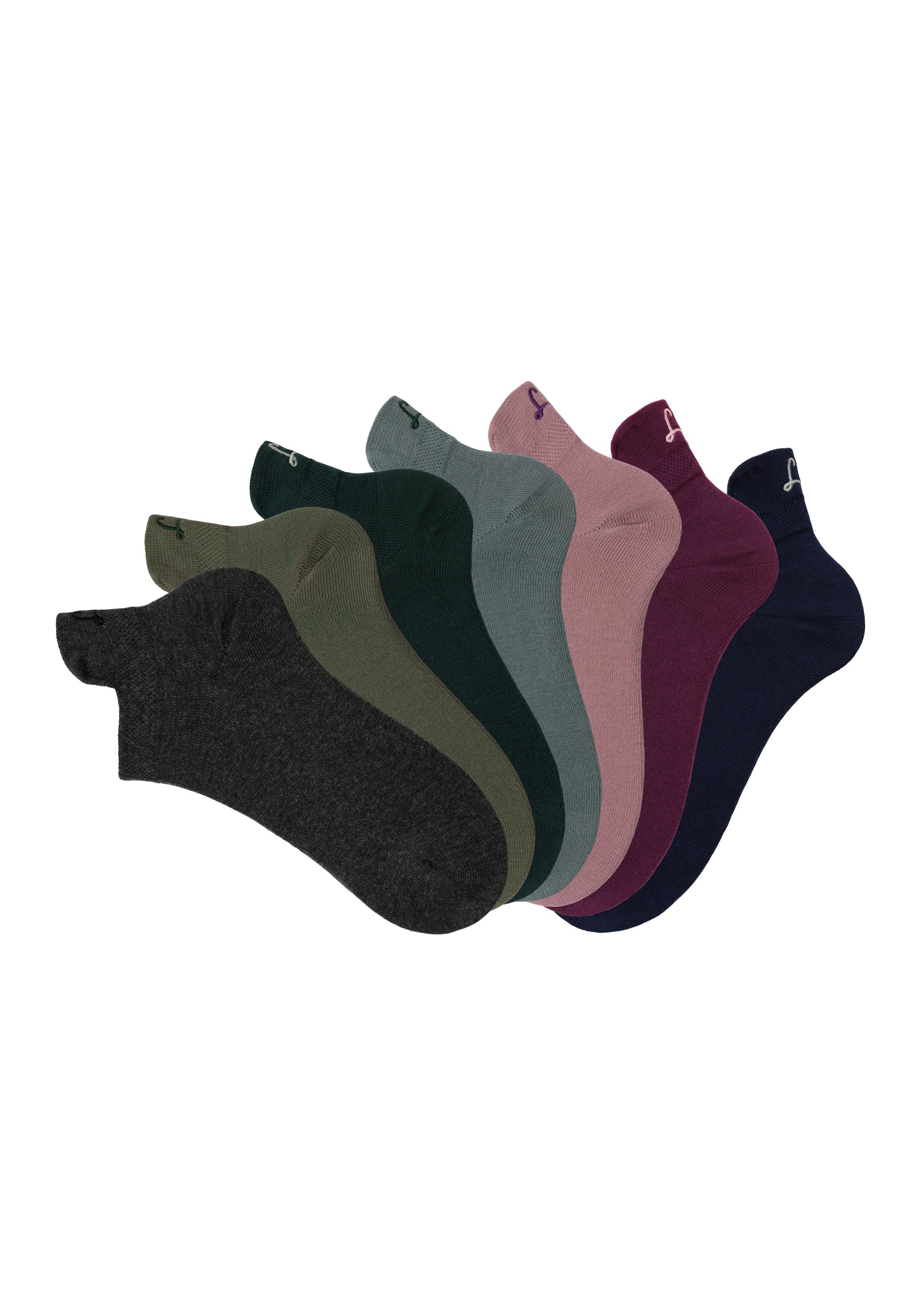 LASCANA Sneakersocken, (Box, 7 Paar, Box), mit kleiner Stickerei günstig online kaufen