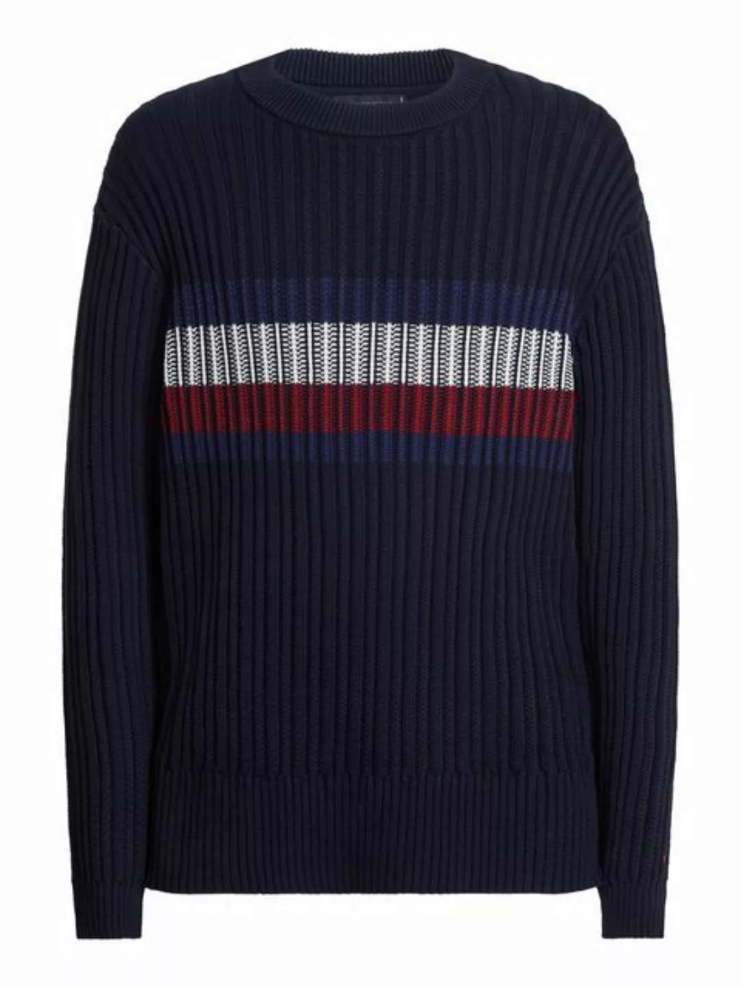 Tommy Hilfiger Rundhalspullover GLOBAL STRIPE CHUNKY RIB C NK mit auffällig günstig online kaufen