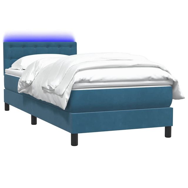 vidaXL Bett Boxspringbett mit Matratze Dunkelblau 80x210 cm Samt günstig online kaufen