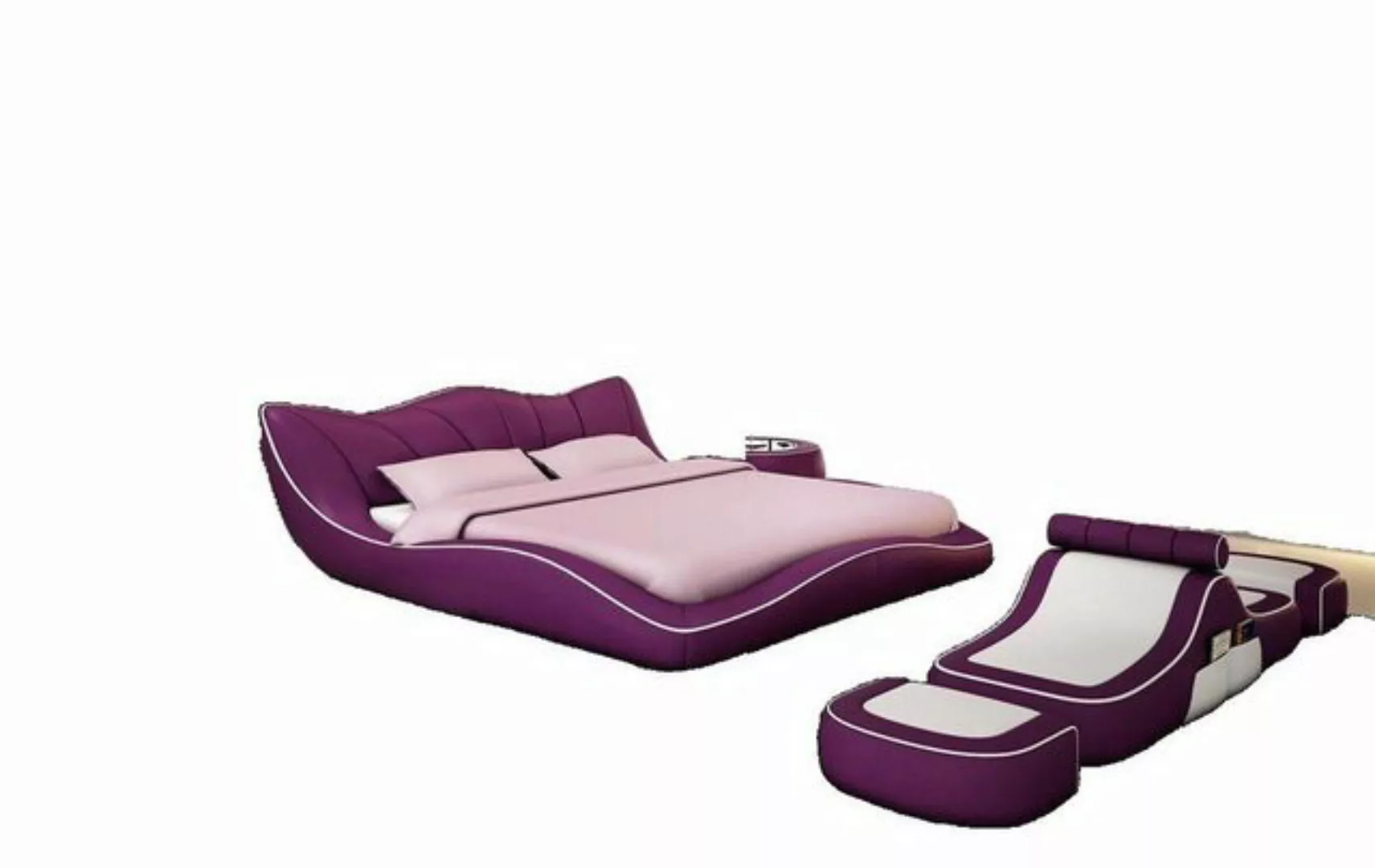 JVmoebel Bett Modernes Design Bett XXL Betten Luxus Stil DoppelLeder 180x20 günstig online kaufen