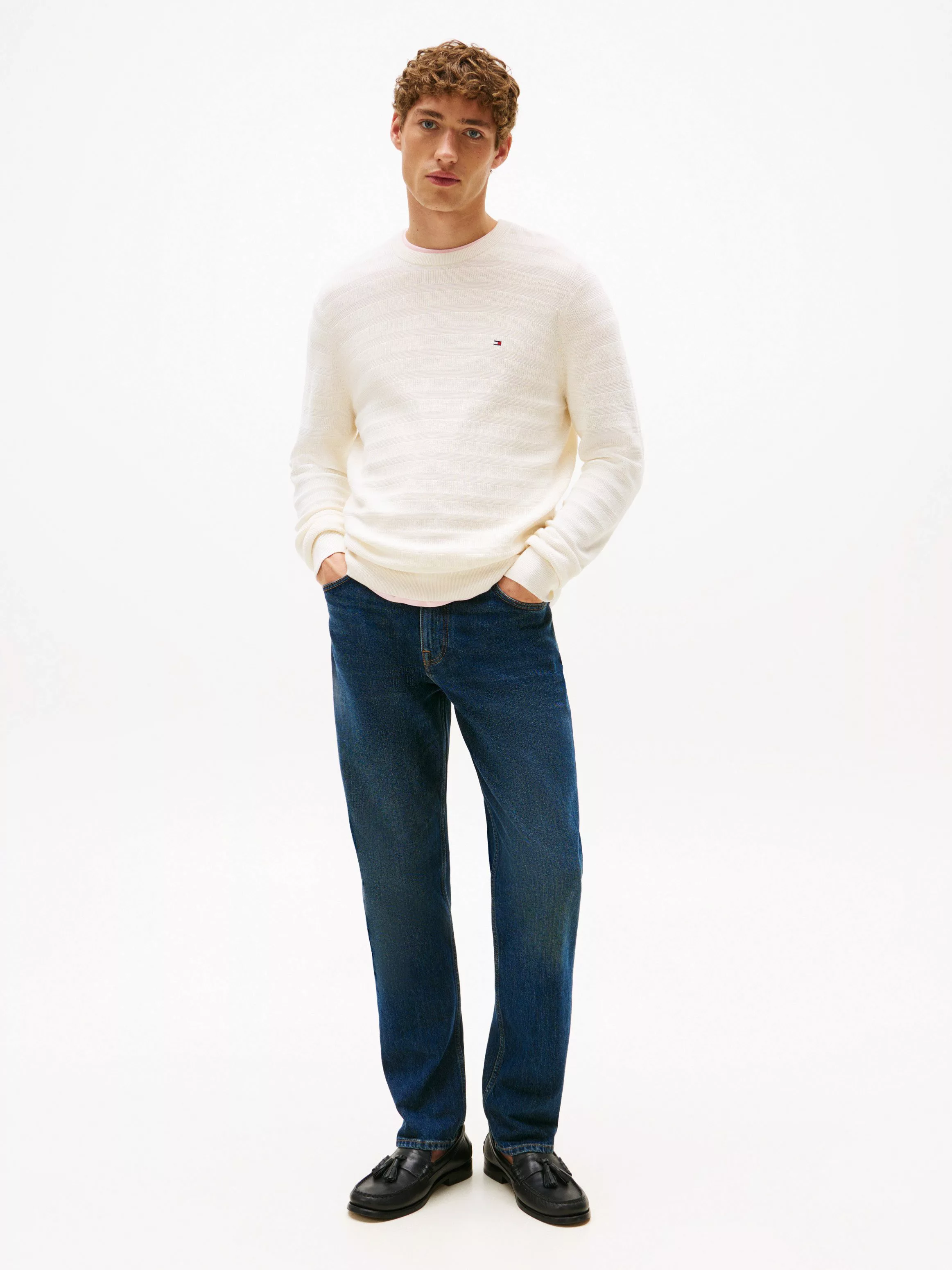 Tommy Hilfiger Rundhalspullover STRIPE STRUCTURE regular günstig online kaufen