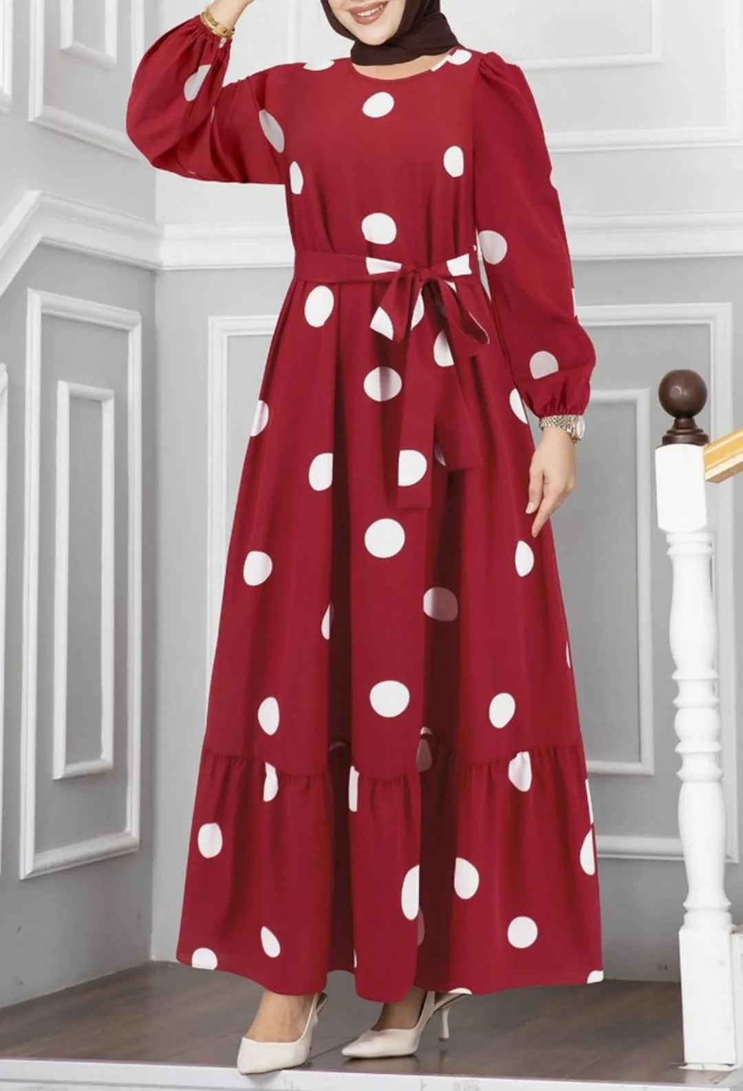 SEGUEN Druckkleid Elegantes, schmal geschnittenes Damenkleid mit Polka Dots günstig online kaufen