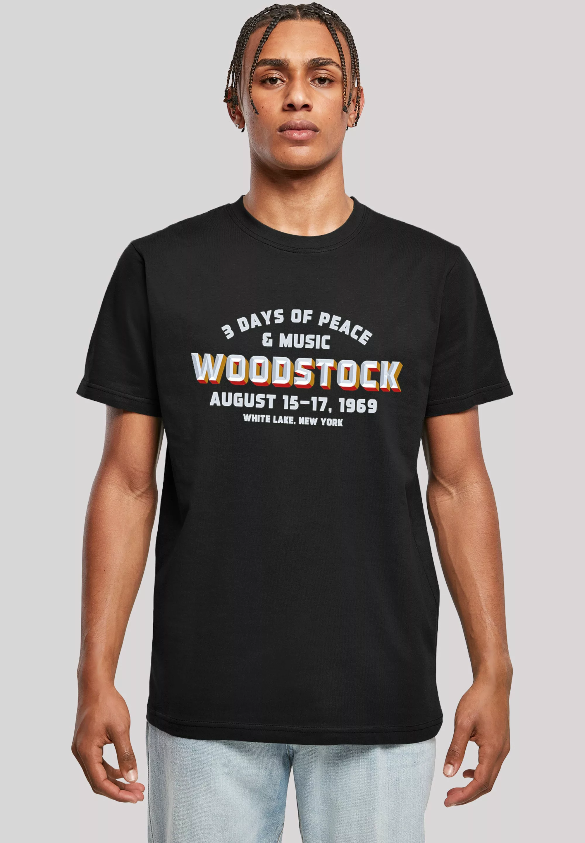 F4NT4STIC T-Shirt "T-Shirt Woodstock Varsity 1969", Herren,Premium Merch,Re günstig online kaufen