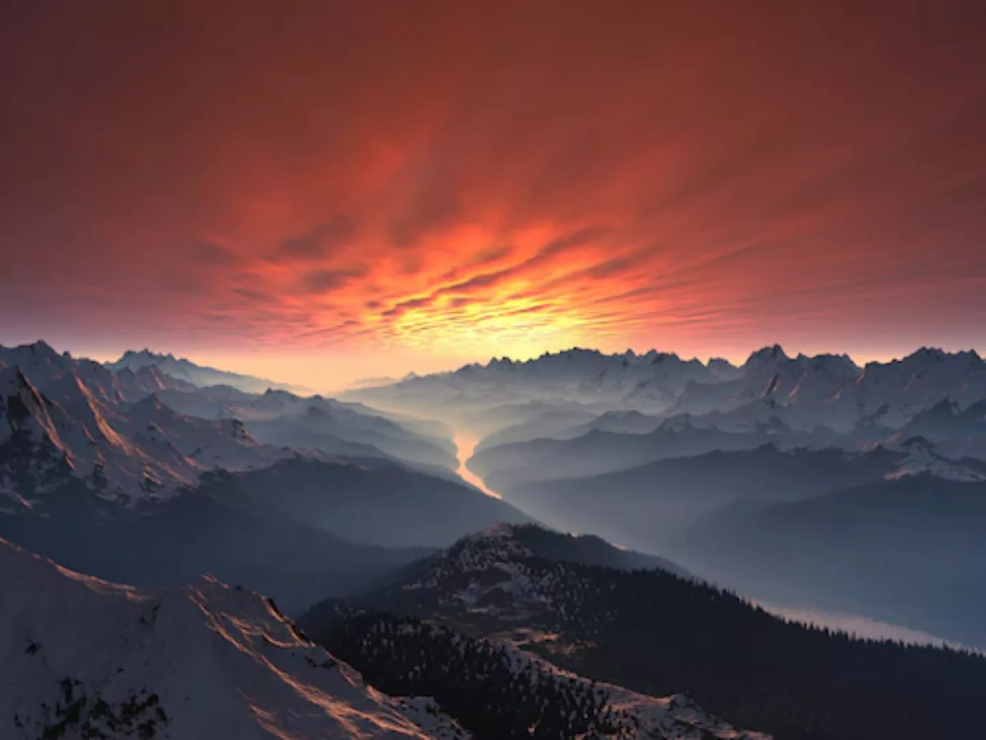 Papermoon Fototapete »ALPEN-SEE im Gebirge« günstig online kaufen