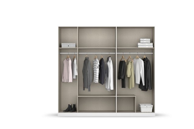 freiraum Drehtürenschrank Davoa in grau metallic / Eiche Artisan - 226x210x günstig online kaufen