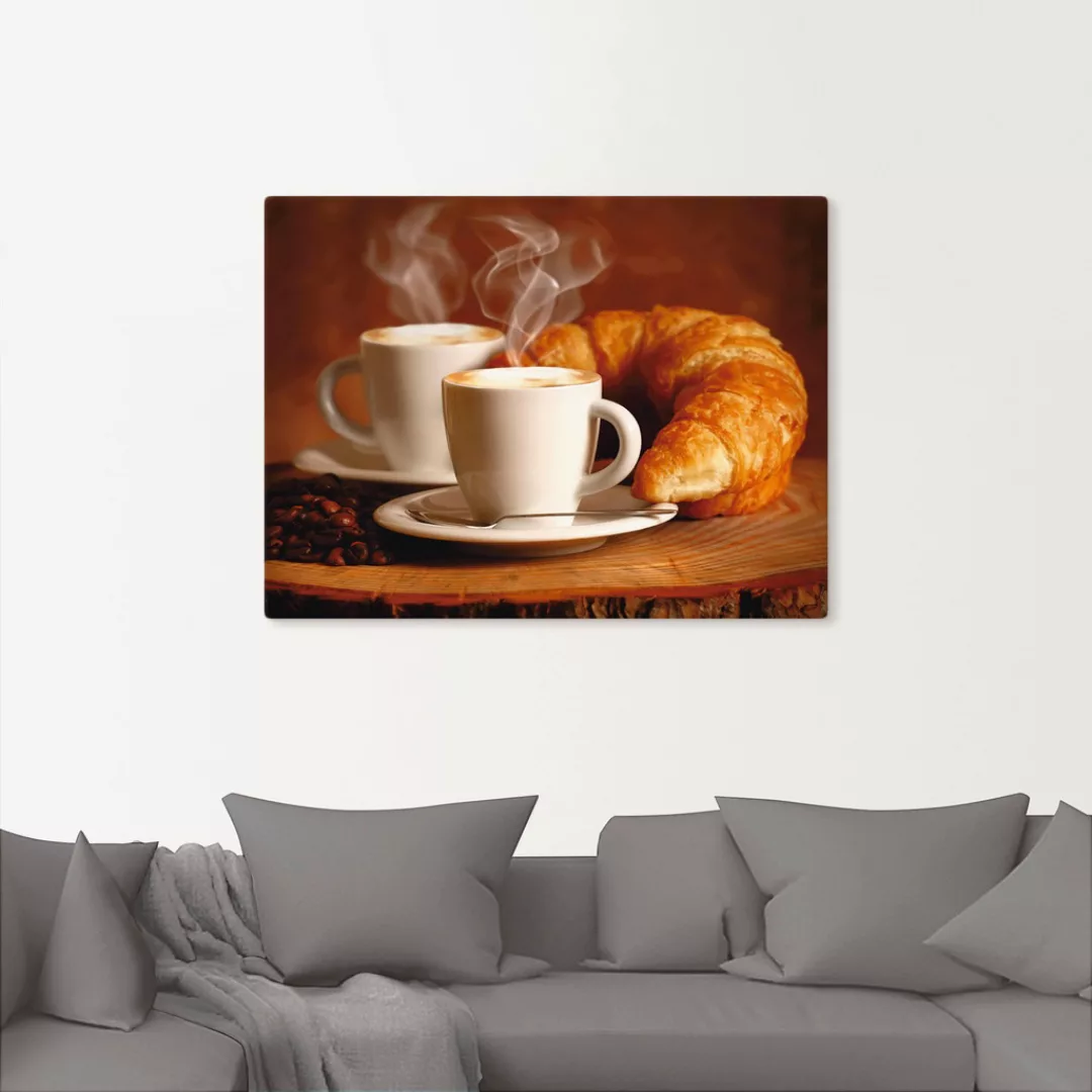 Artland Wandbild »Dampfender Cappuccino und Croissant«, Getränke, (1 St.) günstig online kaufen