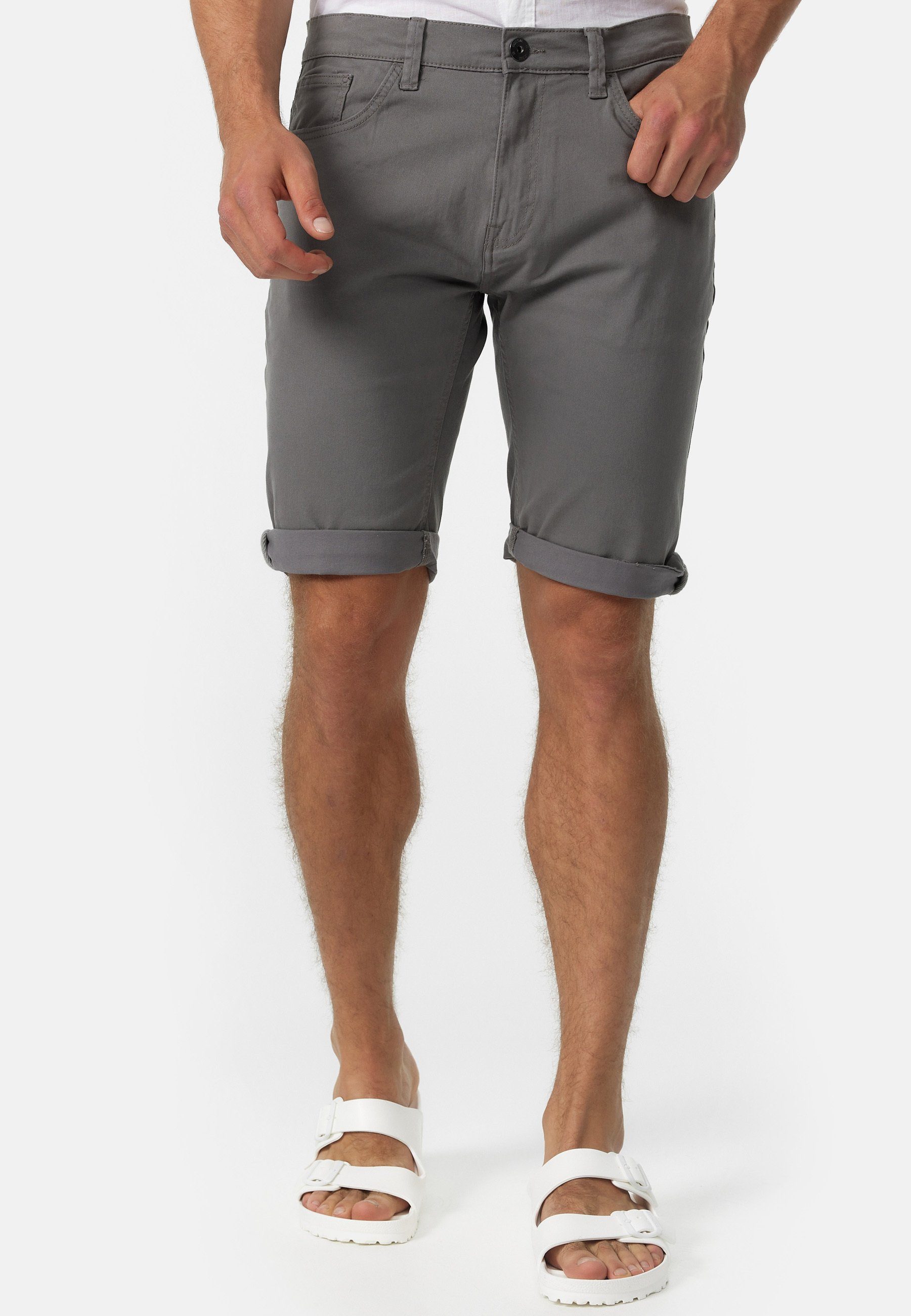 Indicode Jeansshorts Villeurbanne aus elastischer Bauwoll-Qualität günstig online kaufen
