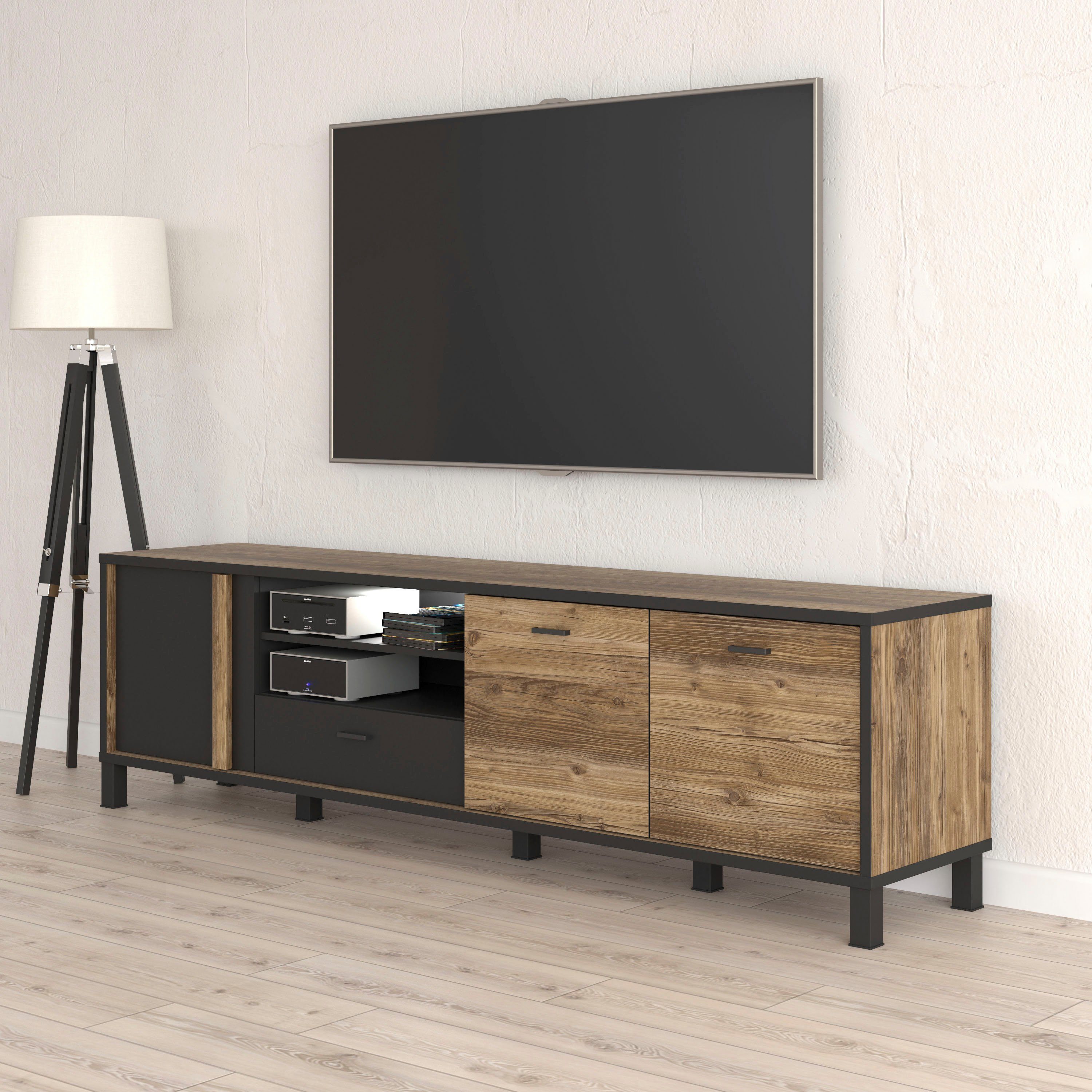 FORTE Lowboard "Hayato", TV-Schrank, TV-Board, Breite ca. 199 cm günstig online kaufen