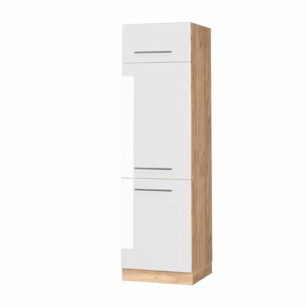 Vicco Kühlumbauschrank Küchenhochschrank Fame-Line 60 cm Goldkraft Weiß Hoc günstig online kaufen