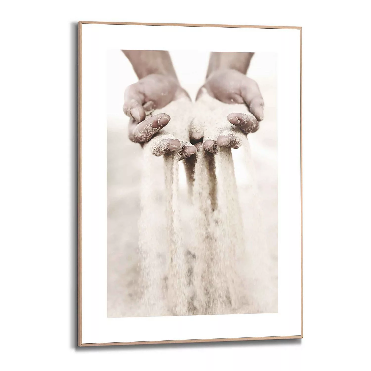 Reinders! Bild »Gerahmtes Bild Sand durch die Finger Leere Hände - Sandkorn günstig online kaufen