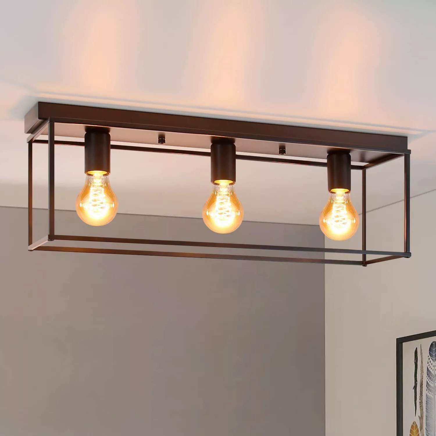 Nettlife Deckenleuchte Schwarz Vintage E27 Deckenlampe günstig online kaufen