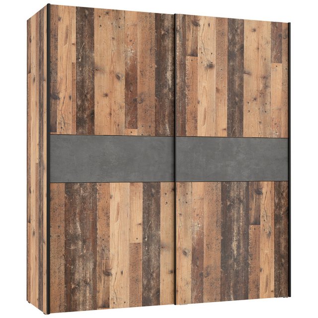 expendio Kleiderschrank Wisal 3 Old Wood Vintage / Beton Nb., 171x191x61 cm günstig online kaufen