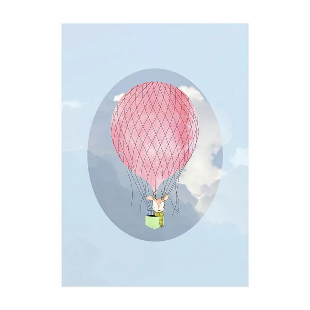 Komar Poster Happy Balloon Blue Luftballons B/L: ca. 50x70 cm günstig online kaufen