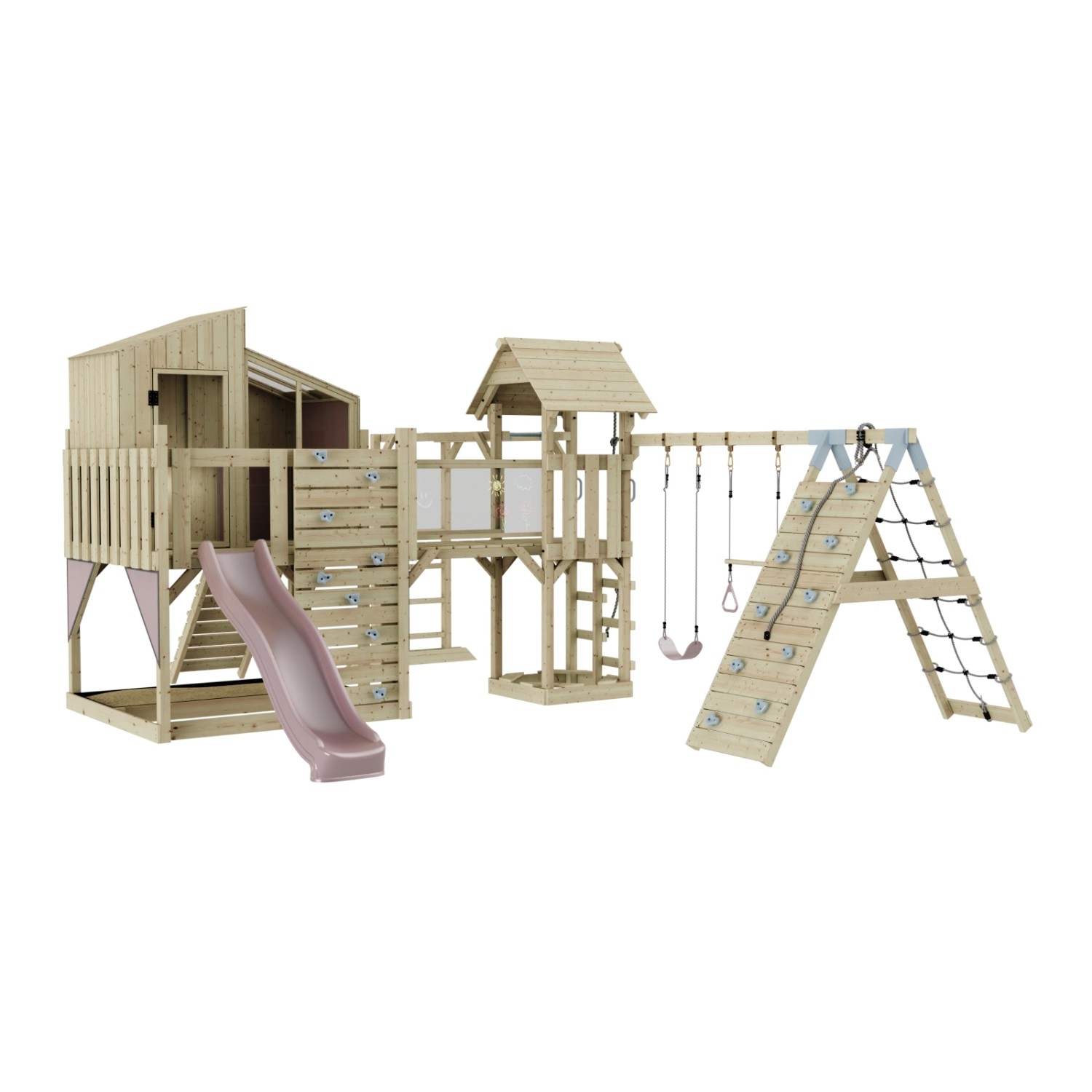 OutdoorToys Spielturm Gustav mit Trapezschaukel Altrosa günstig online kaufen