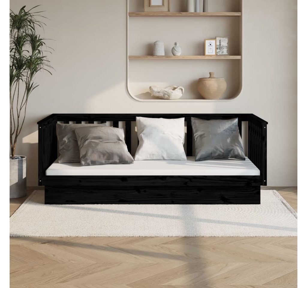 vidaXL Gästebett Gästebett Tagesbett Schwarz 100x200 cm Massivholz Kiefer B günstig online kaufen