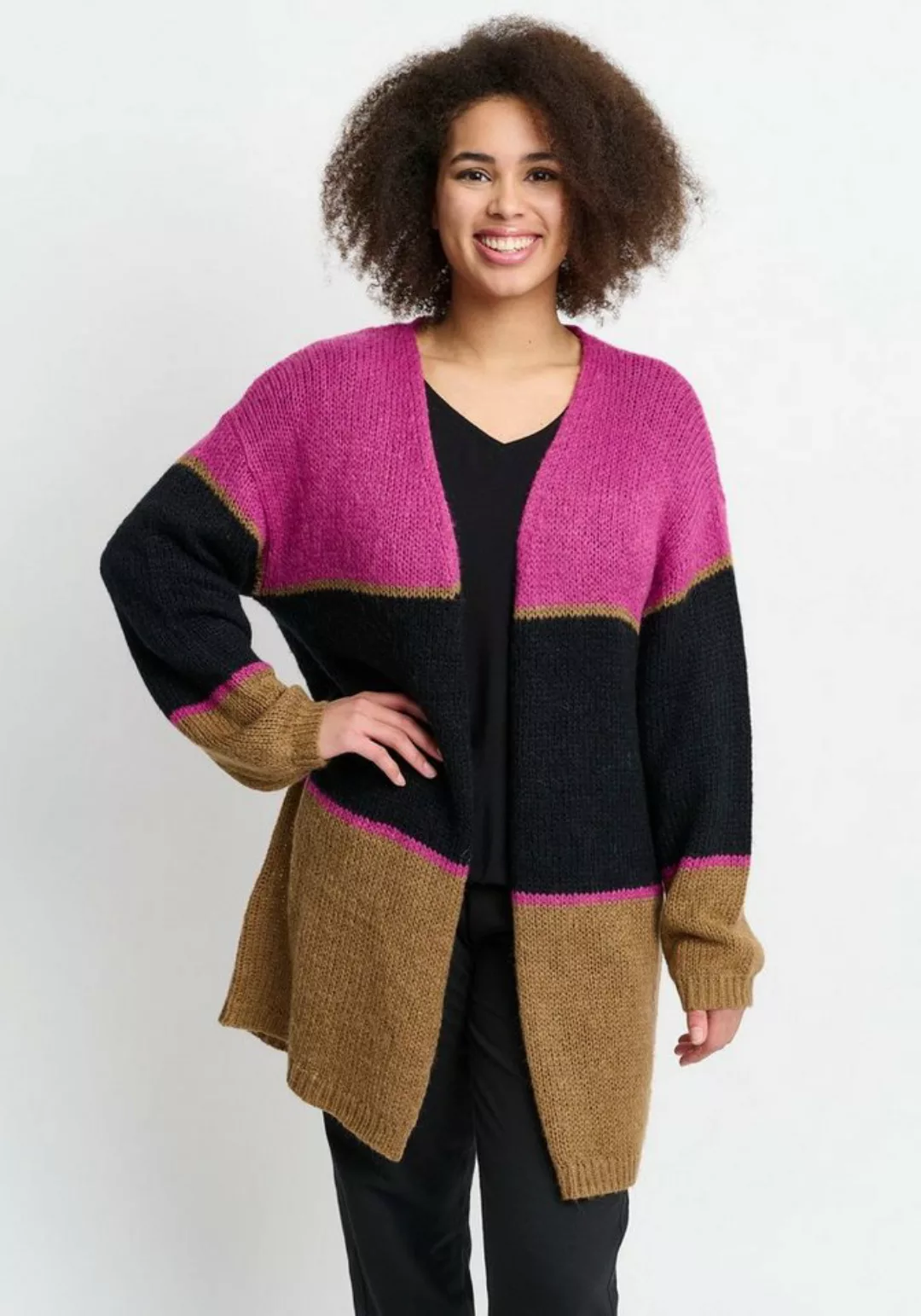 aprico Longstrickjacke mit Multi-Color Design günstig online kaufen