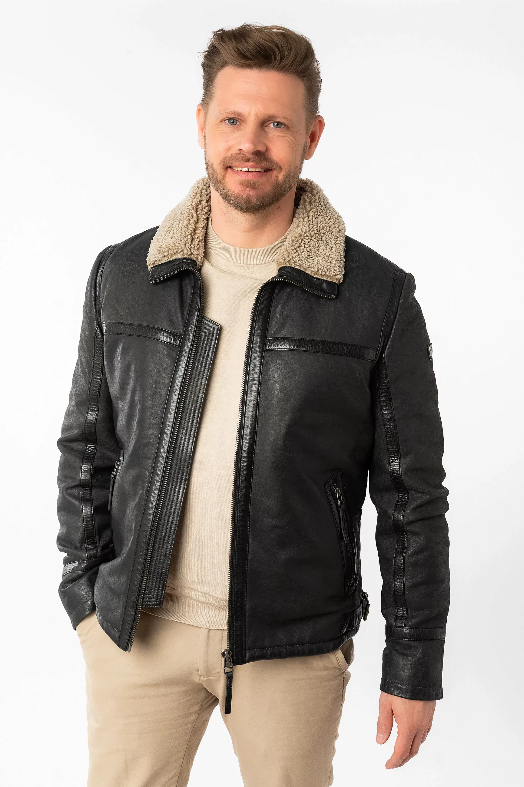 Mauritius Lederjacke "MMAlasko", mit Umlegekragen günstig online kaufen