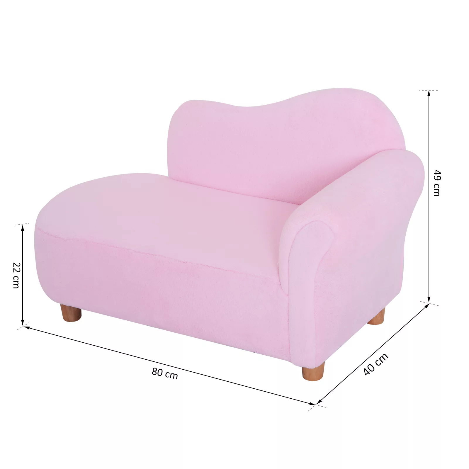 HOMCOM Kindersofa  Mini Chaiselongue für Kinder, Gemütlich & Stilvoll, Rosa günstig online kaufen