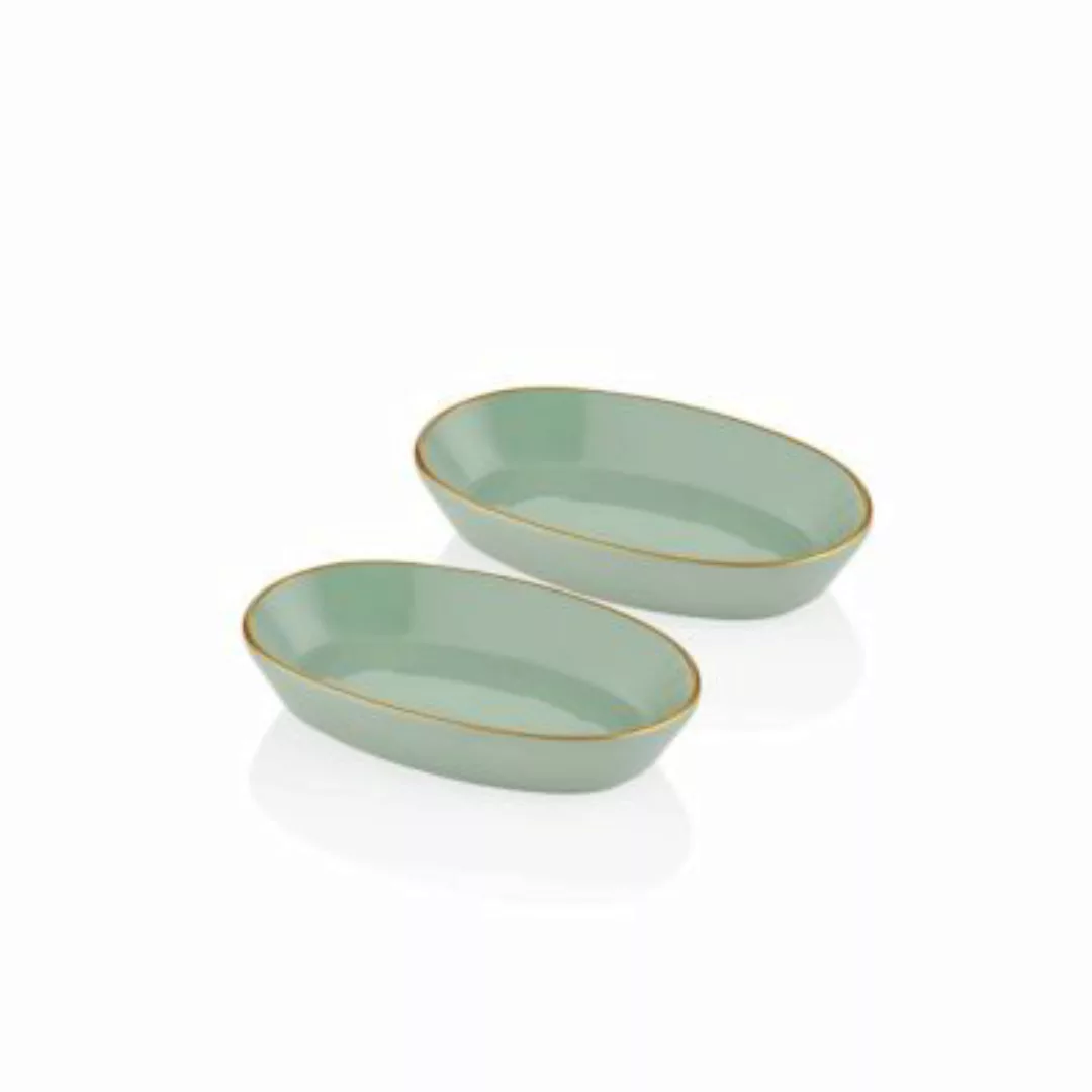 THE MIA Basic ovaler Servierteller - 26cm 2-tlg. Set grün günstig online kaufen