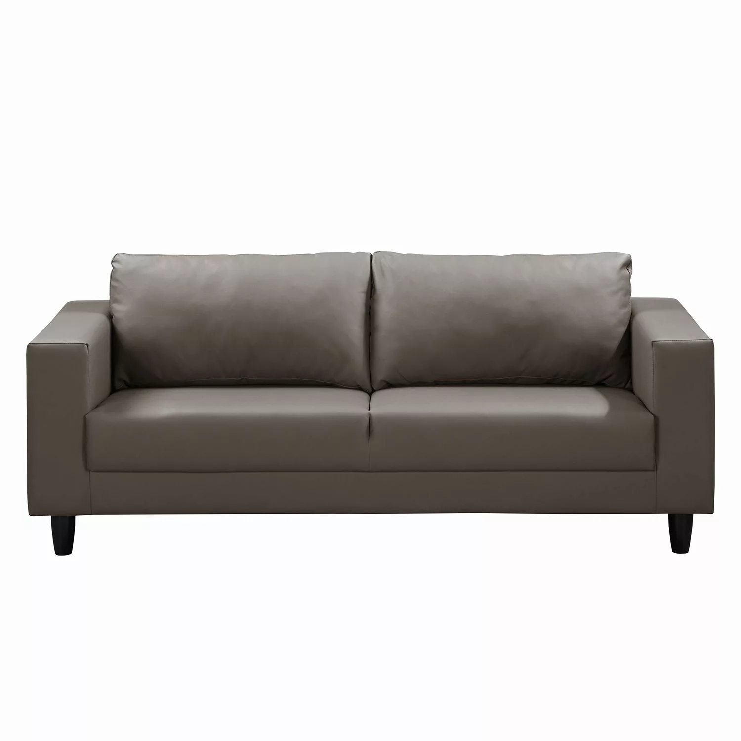 home24 mooved Sofa Bexwell 3-Sitzer Grau Kunstleder 180x78x75 cm günstig online kaufen
