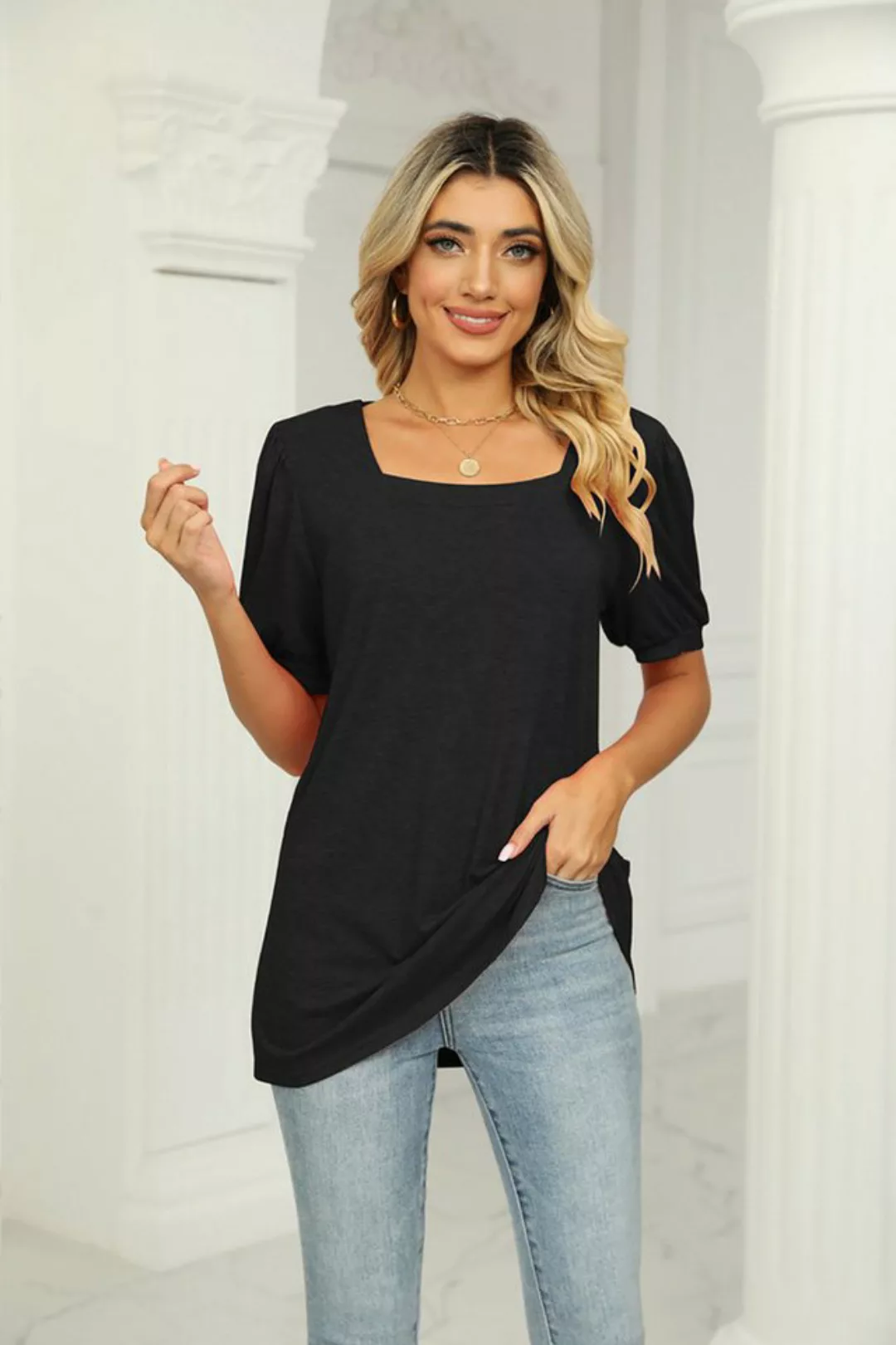 BlauWave Kurzarmshirt Lässiges Damen-Top, T-Shirt, Hautfreundlich für den T günstig online kaufen