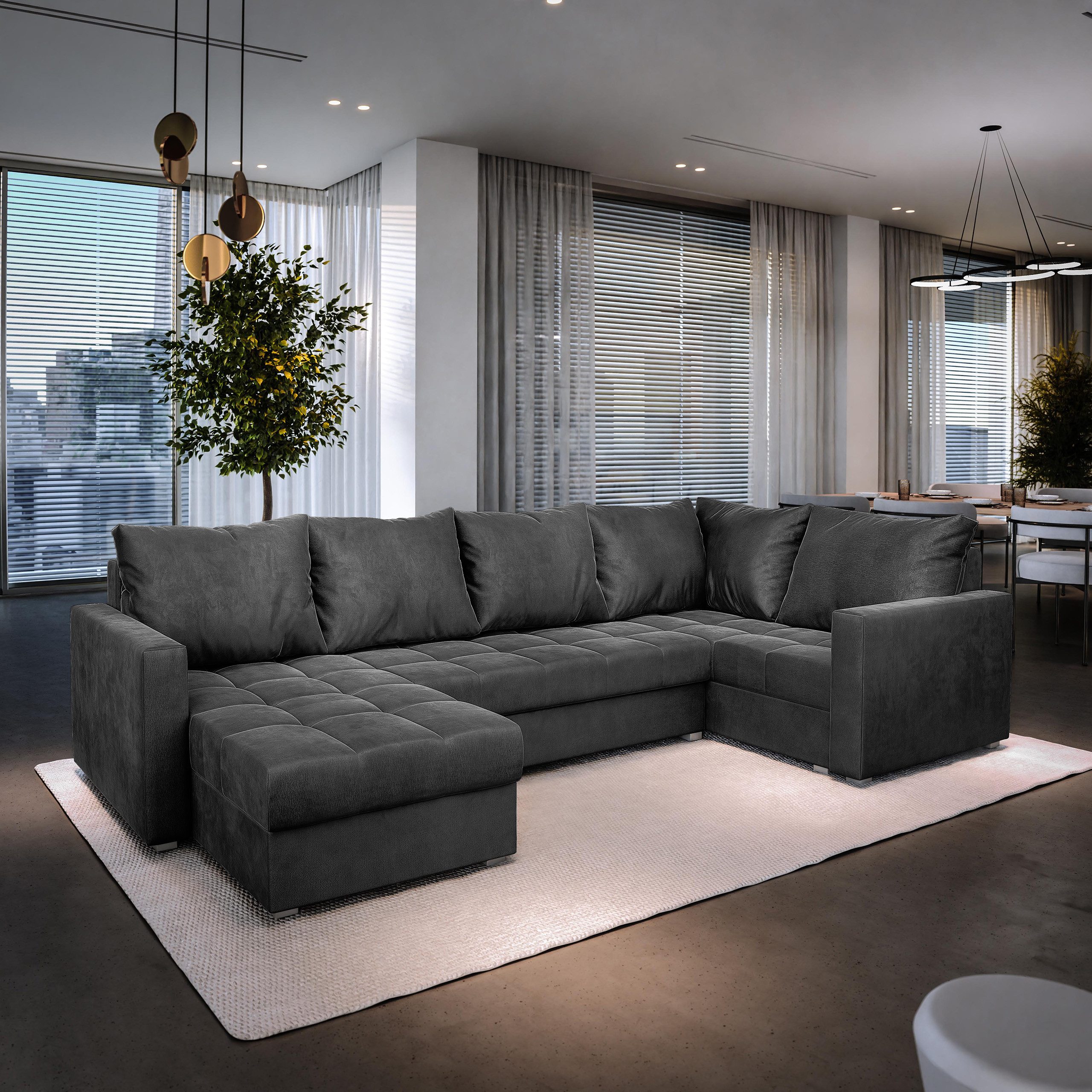 Masseno Ecksofa LORIVO mit Schlaffunktion U-Form, günstig online kaufen