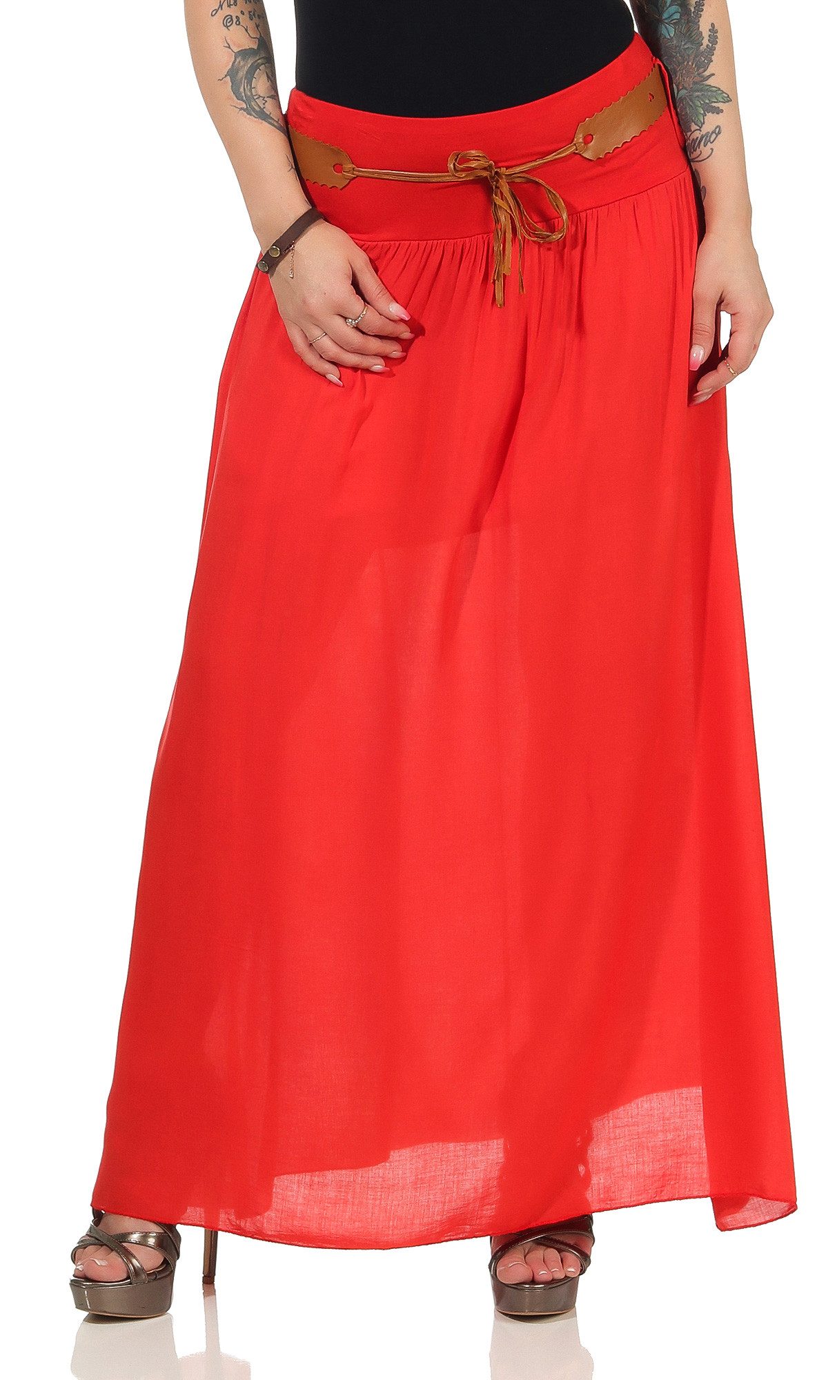 CLEO STYLE Maxirock Damen Rock 102 günstig online kaufen