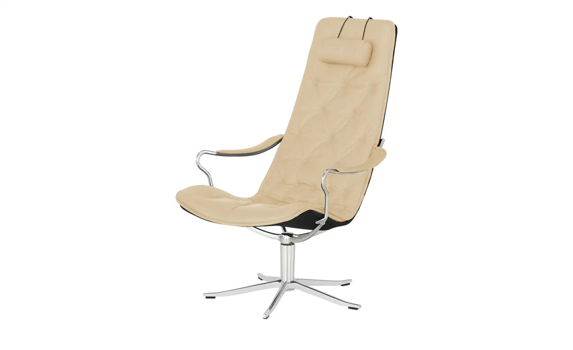 Drehsessel aus Echtleder Bravo ¦ beige ¦ Maße (cm): B: 65 H: 106 T: 87.0 Po günstig online kaufen