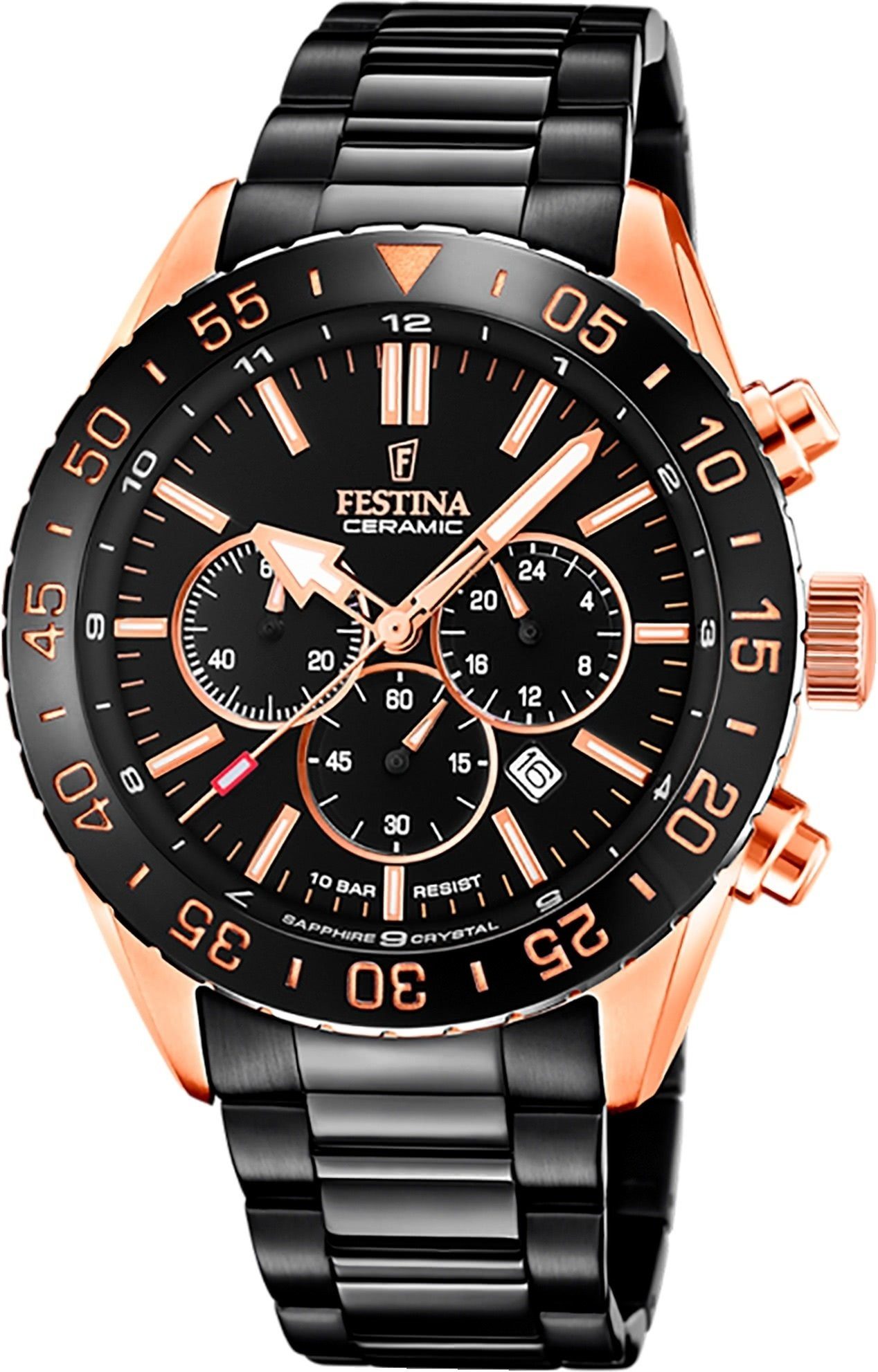 Festina Quarzuhr Festina Herrenuhr Keramik, (Analoguhr), günstig online kaufen