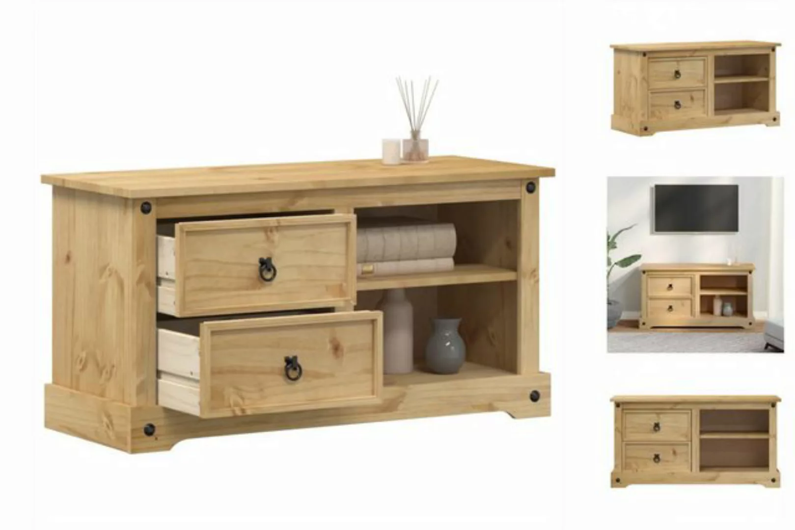 vidaXL TV-Schrank TV-Schrank Corona 100x40x52 cm Massivholz Kiefer günstig online kaufen